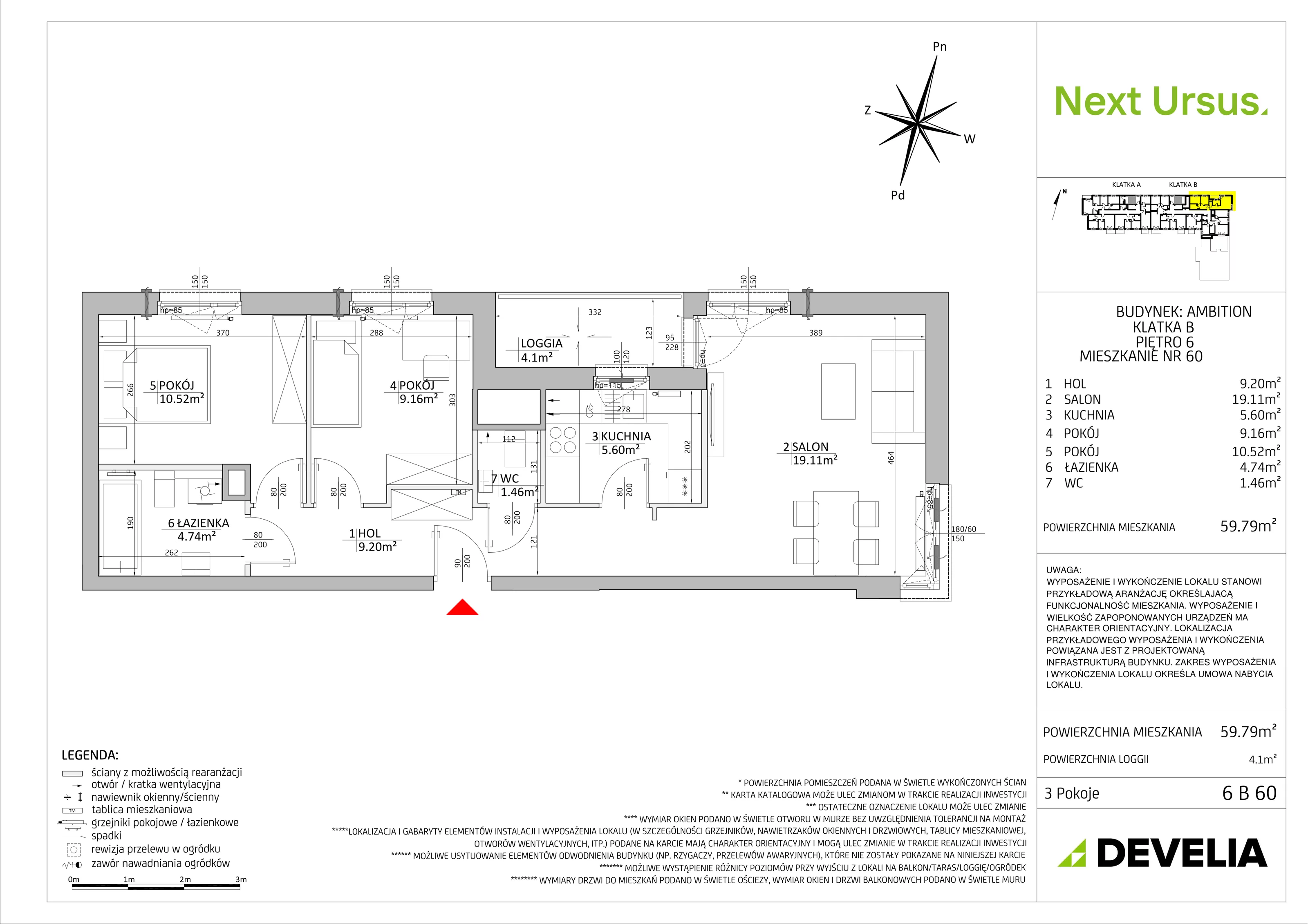 Mieszkanie 59,81 m², piętro 6, oferta nr AM/6B60, Next Ursus, Warszawa, Ursus, Szamoty, ul. Posag 7 Panien 18