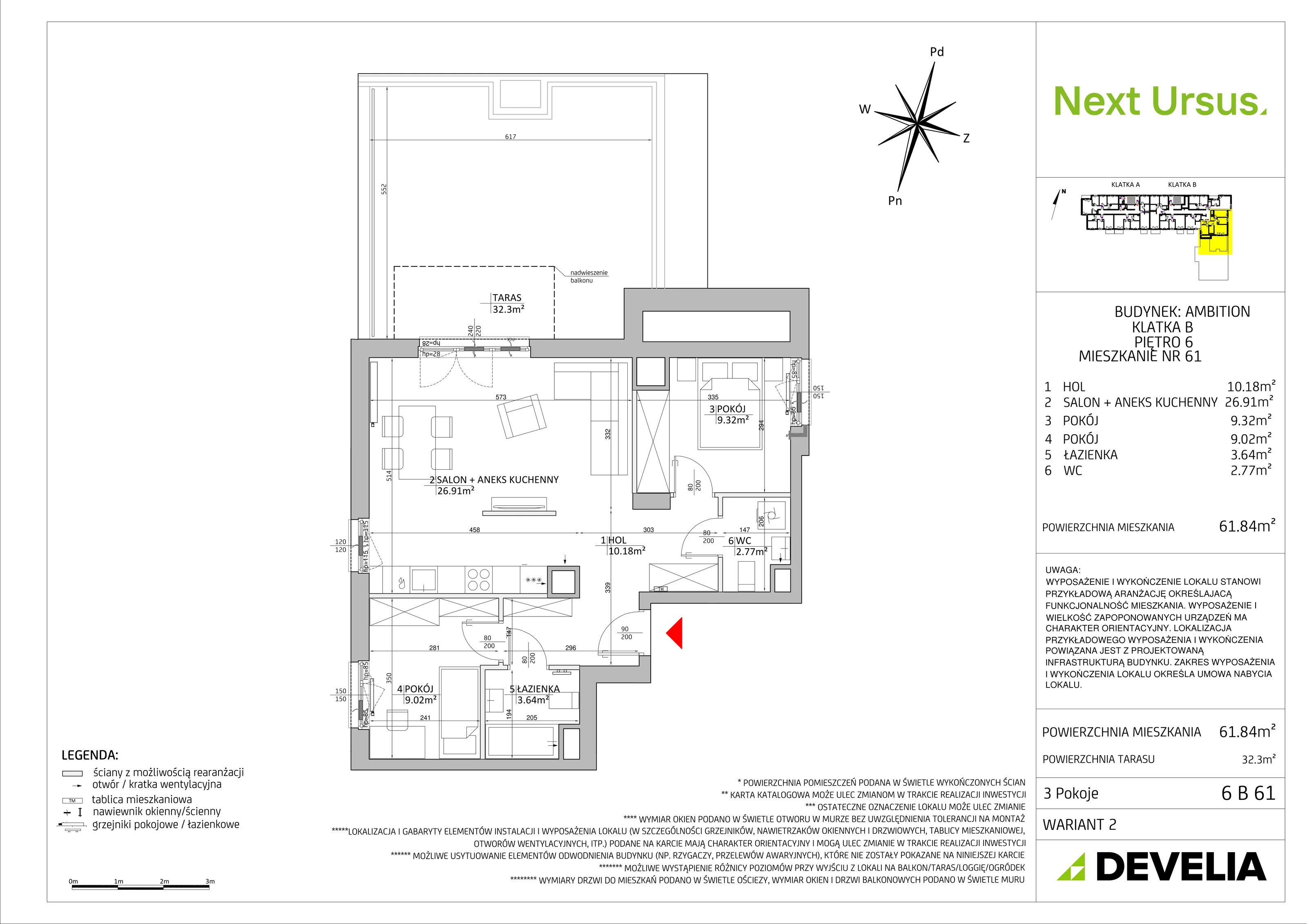 Mieszkanie 61,87 m², piętro 6, oferta nr AM/6B61, Next Ursus, Warszawa, Ursus, Szamoty, ul. Posag 7 Panien 18