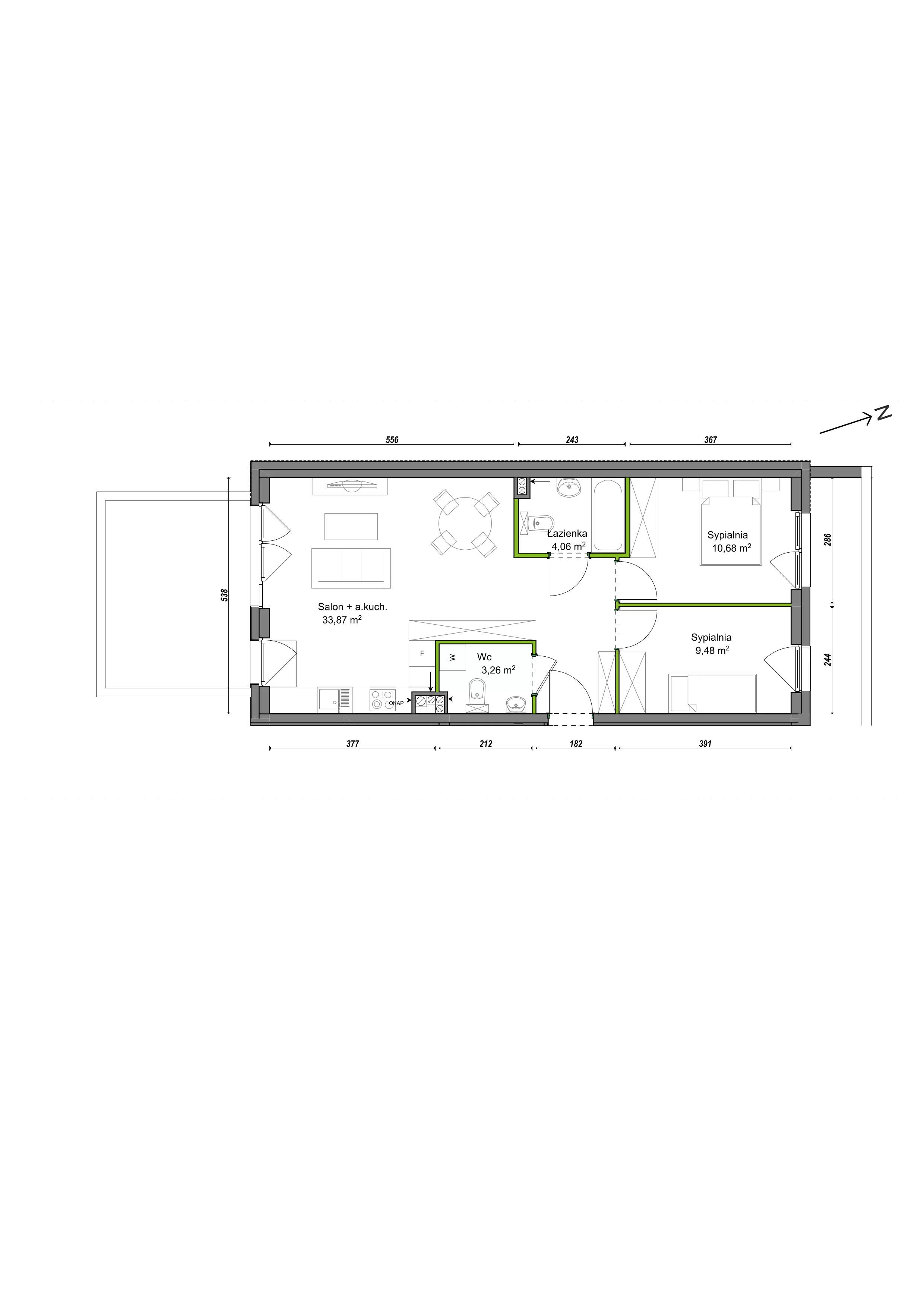 Mieszkanie 61,35 m², parter, oferta nr B1/D/01, Orawska Vita, Wrocław, Ołtaszyn, Krzyki, ul. Orawska 73