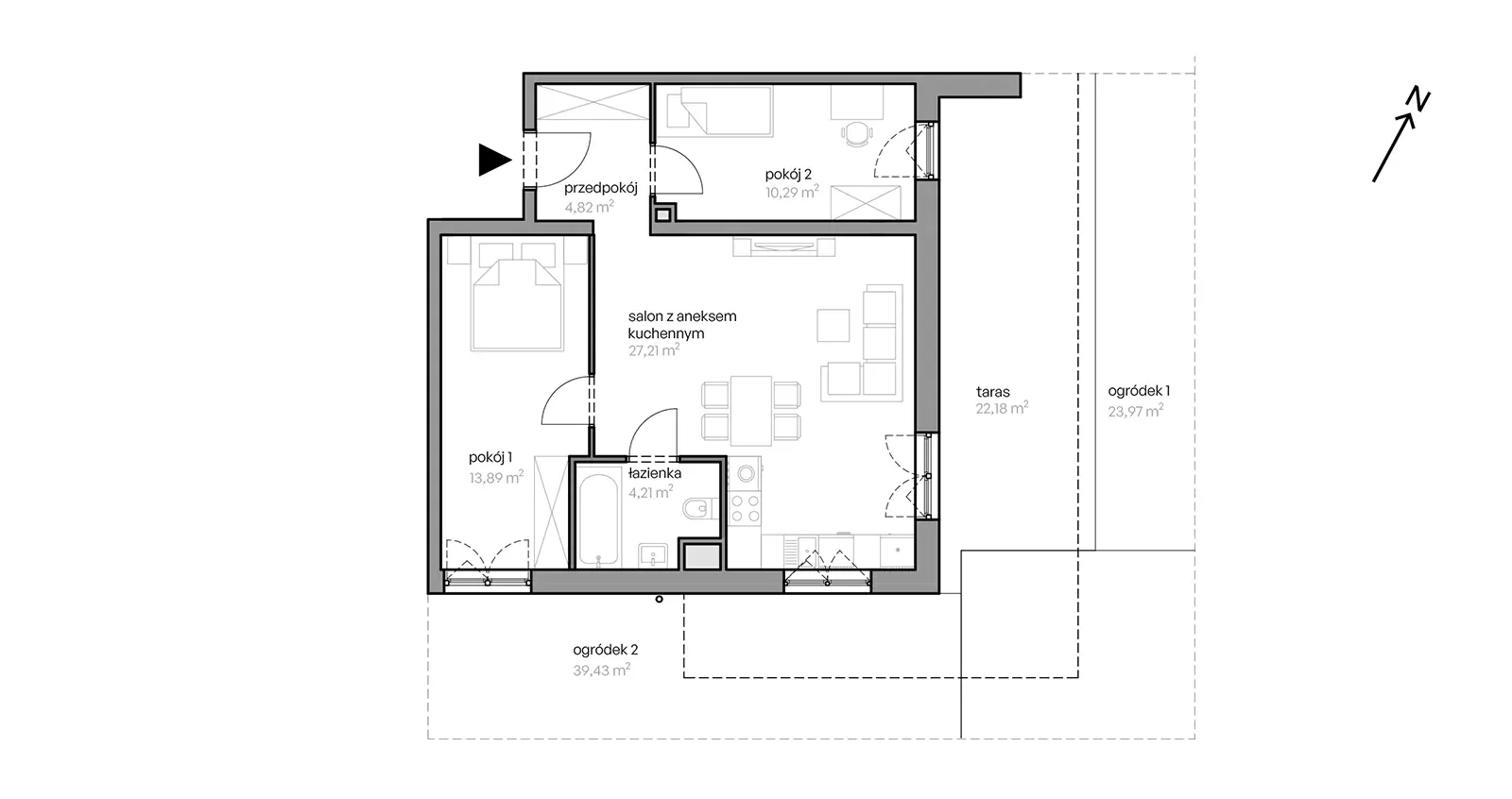 Mieszkanie 61,51 m², parter, oferta nr A/1.2, Ujeścisko Vita, Gdańsk, Ujeścisko-Łostowice, Ujeścisko, ul. Przemyska 25-33