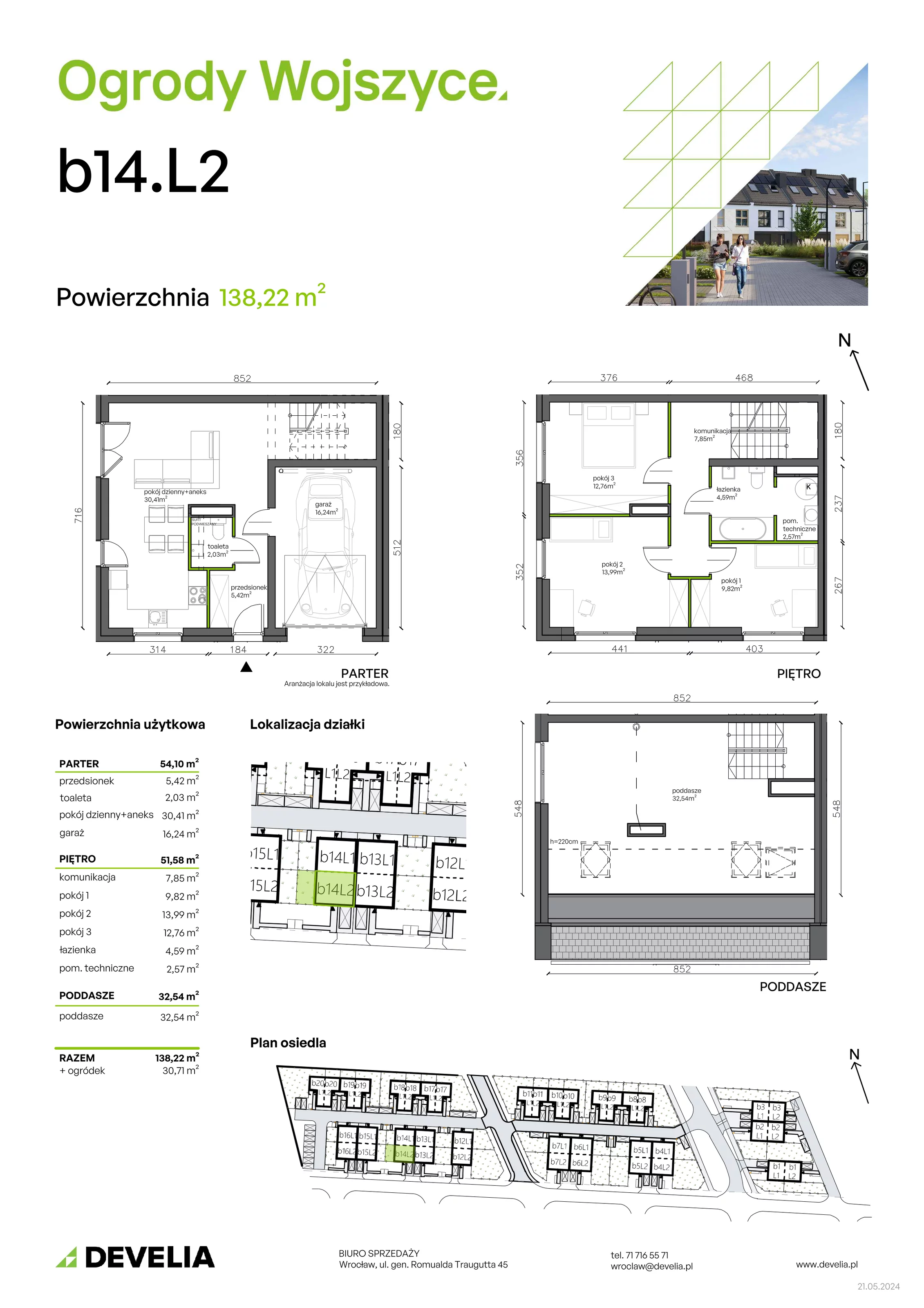 Dom 138,22 m², oferta nr b14.L2, Ogrody Wojszyce 2, Wrocław, Wojszyce, Krzyki, ul. Adama Kopycińskiego