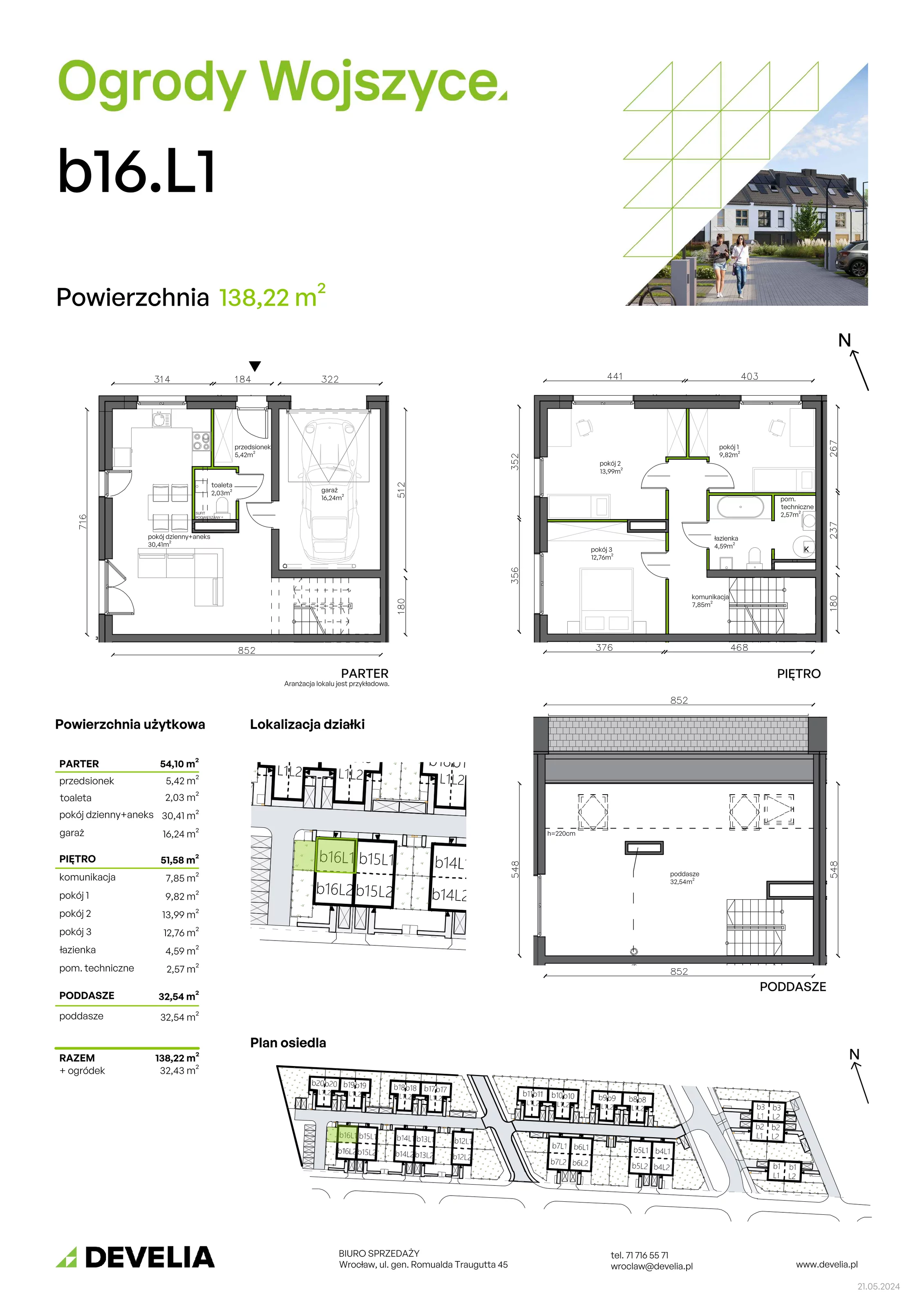 Dom 138,22 m², oferta nr b16.L1, Ogrody Wojszyce 2, Wrocław, Wojszyce, Krzyki, ul. Adama Kopycińskiego