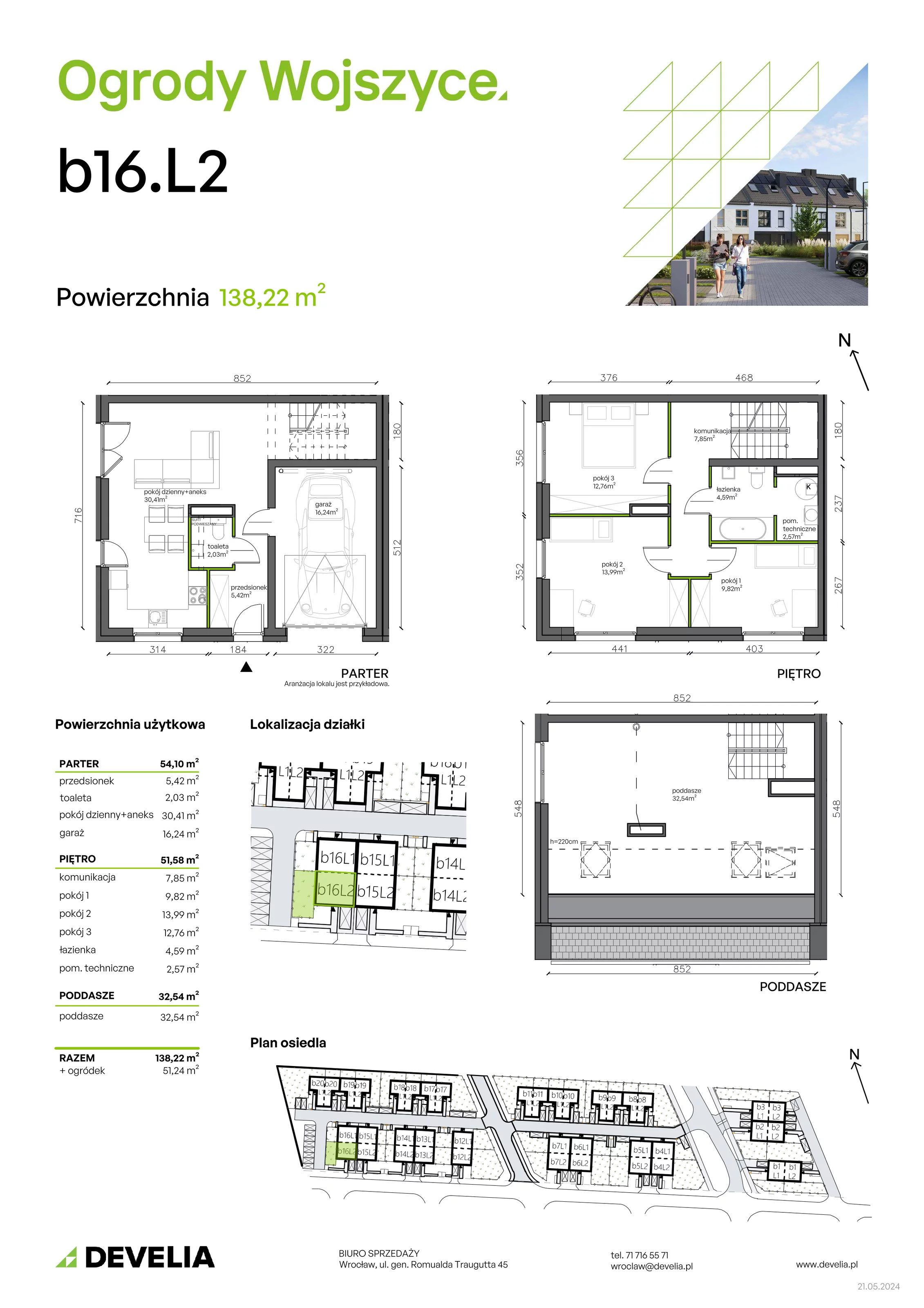 Dom 138,22 m², oferta nr b16.L2, Ogrody Wojszyce 2, Wrocław, Wojszyce, Krzyki, ul. Adama Kopycińskiego