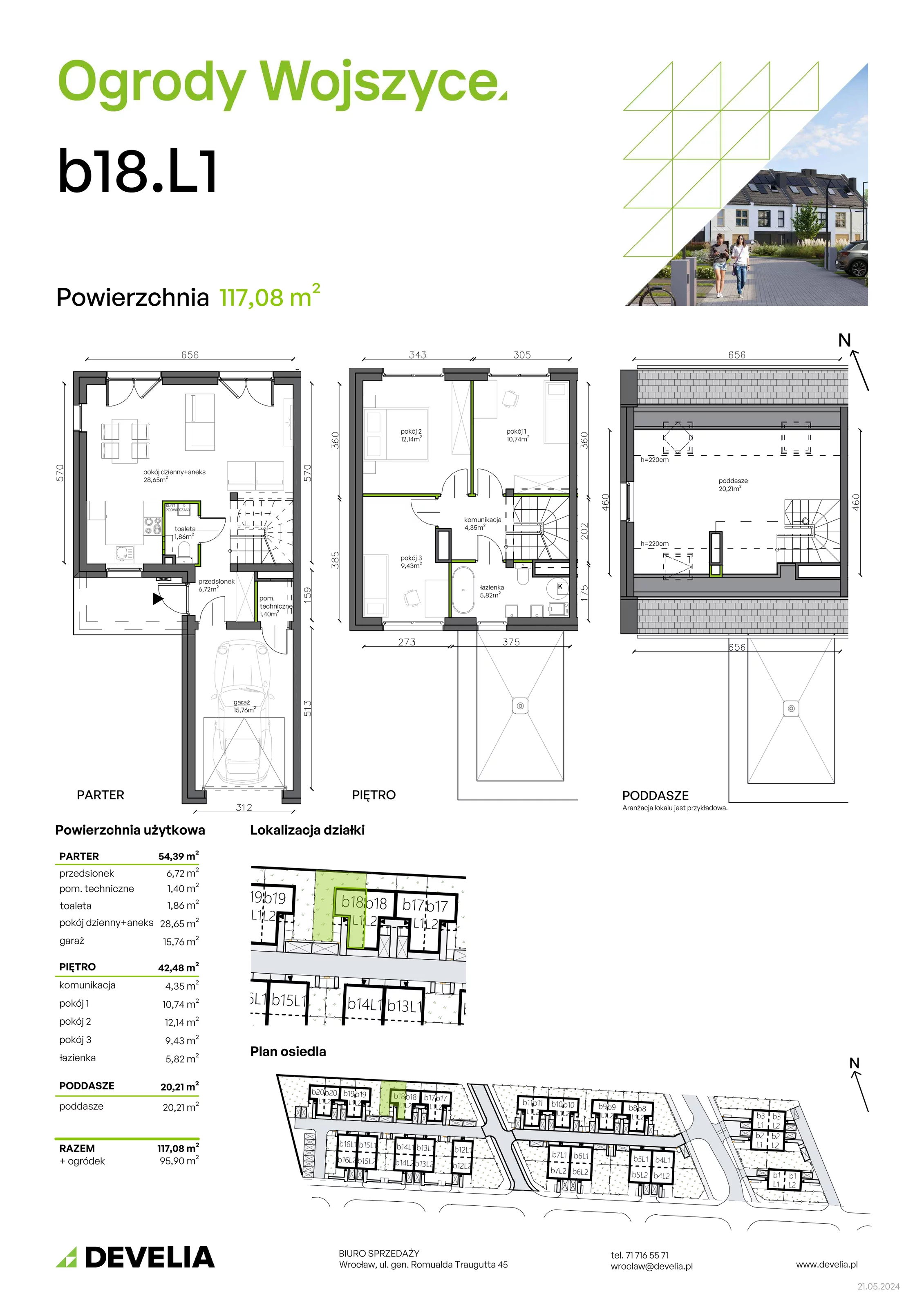 Dom 117,08 m², oferta nr b18.L1, Ogrody Wojszyce 2, Wrocław, Wojszyce, Krzyki, ul. Adama Kopycińskiego