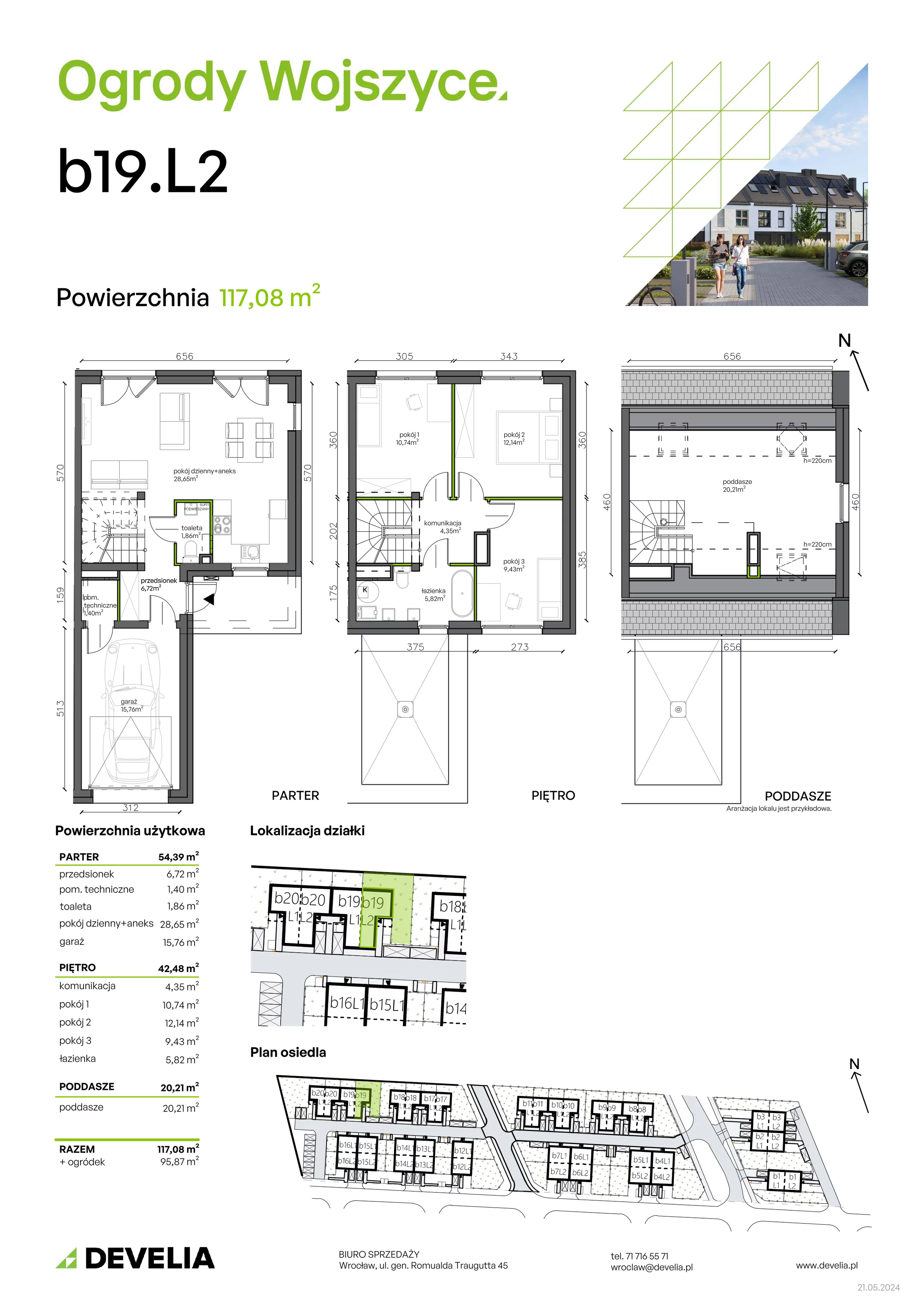 Dom 117,08 m², oferta nr b19.L2, Ogrody Wojszyce 2, Wrocław, Wojszyce, Krzyki, ul. Adama Kopycińskiego