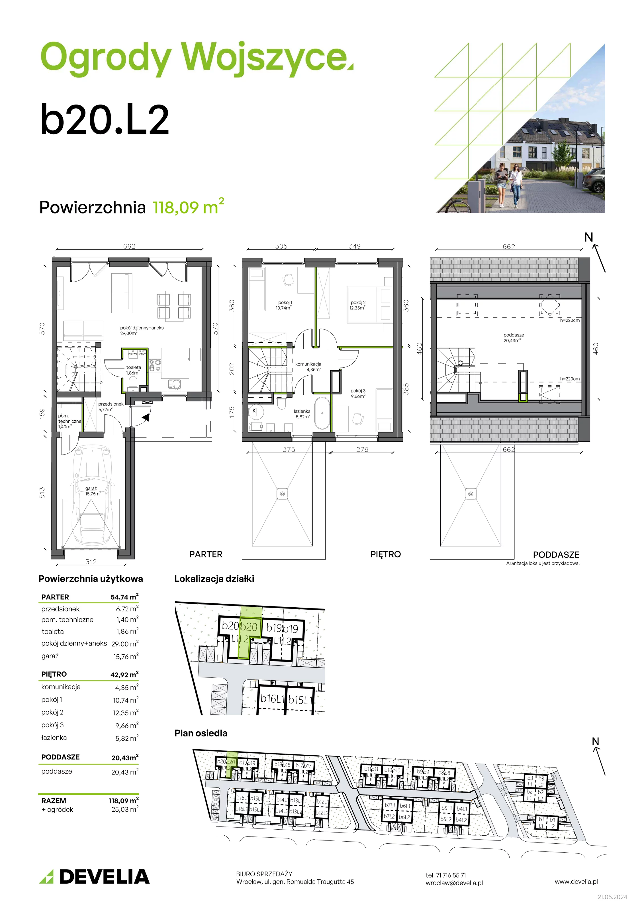 Dom 118,09 m², oferta nr b20.L2, Ogrody Wojszyce 2, Wrocław, Wojszyce, Krzyki, ul. Adama Kopycińskiego