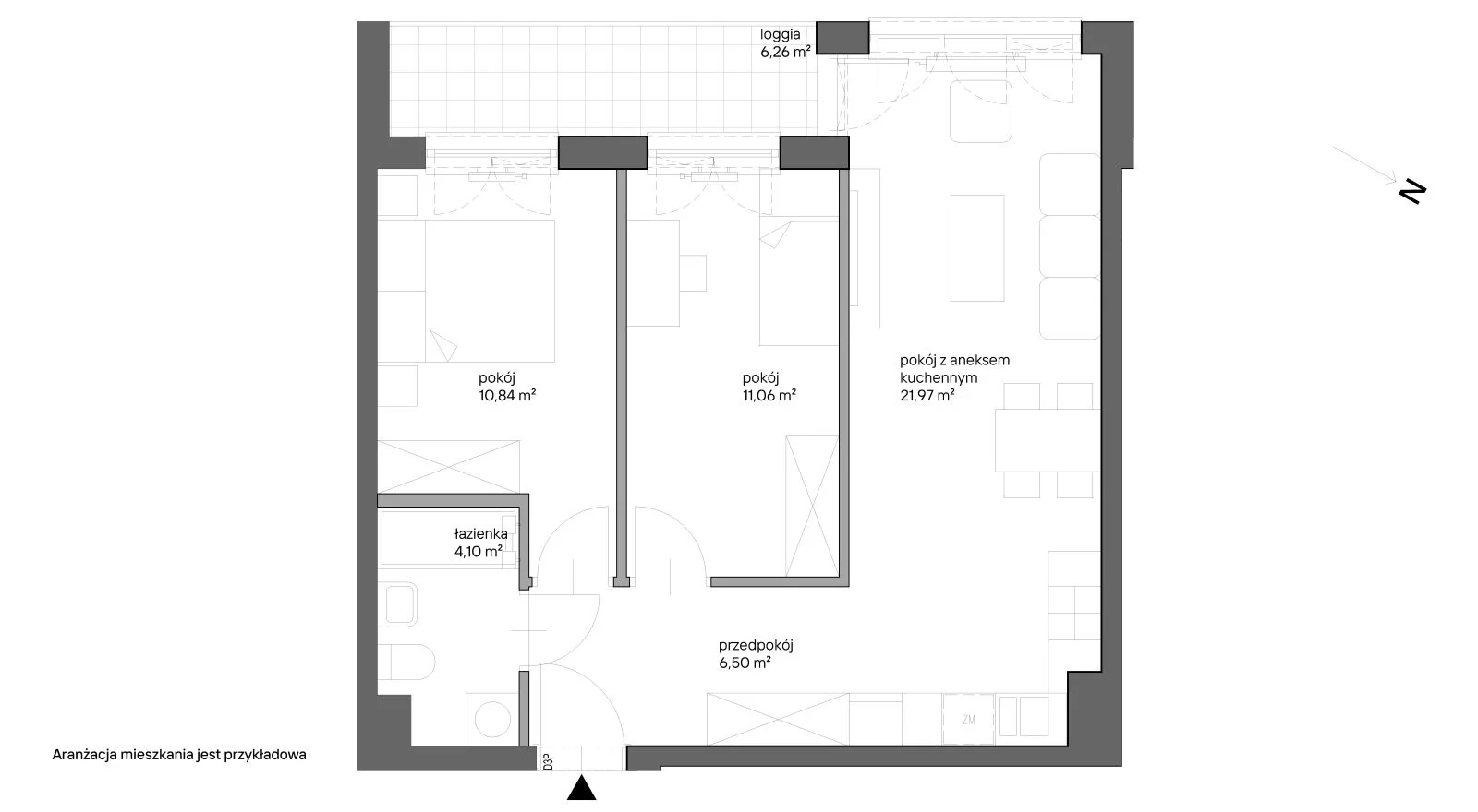 3 pokoje, mieszkanie 54,47 m², piętro 2, oferta nr A.053, Słoneczne Miasteczko, Kraków, Bieżanów-Prokocim, ul. Henryka i Karola Czeczów