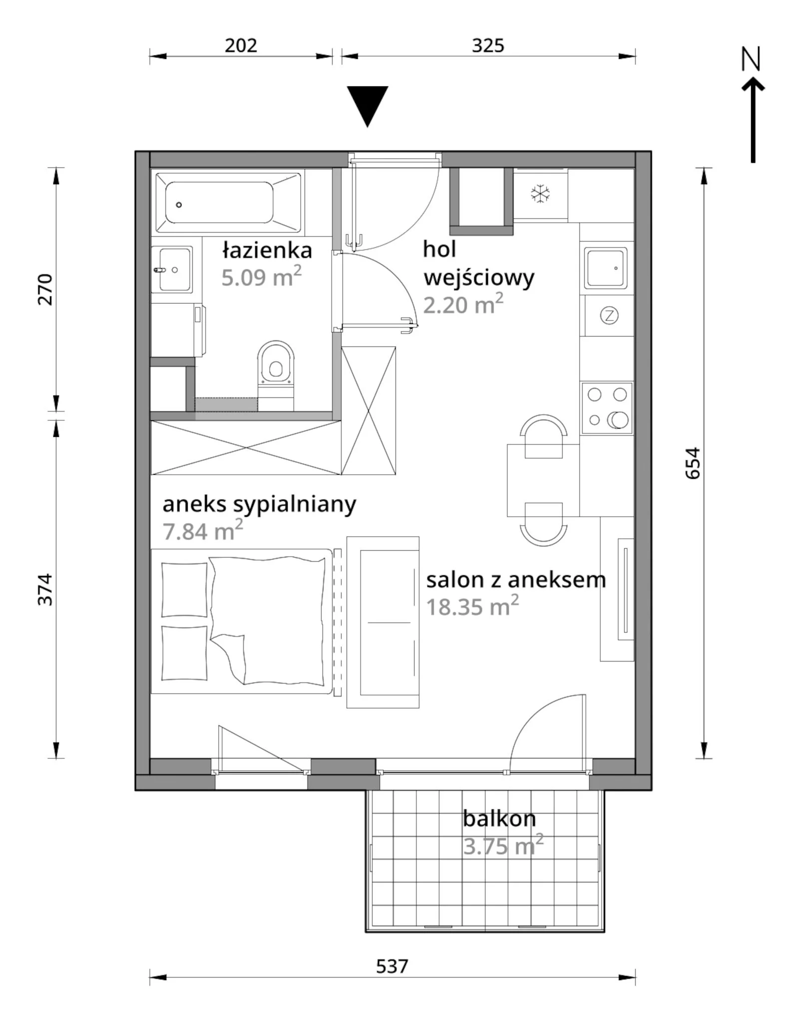 Mieszkanie 33,48 m², piętro 3, oferta nr B/076, Aleje Praskie etap III, Warszawa, Praga Południe, Kamionek, ul. Podskarbińska 32/34