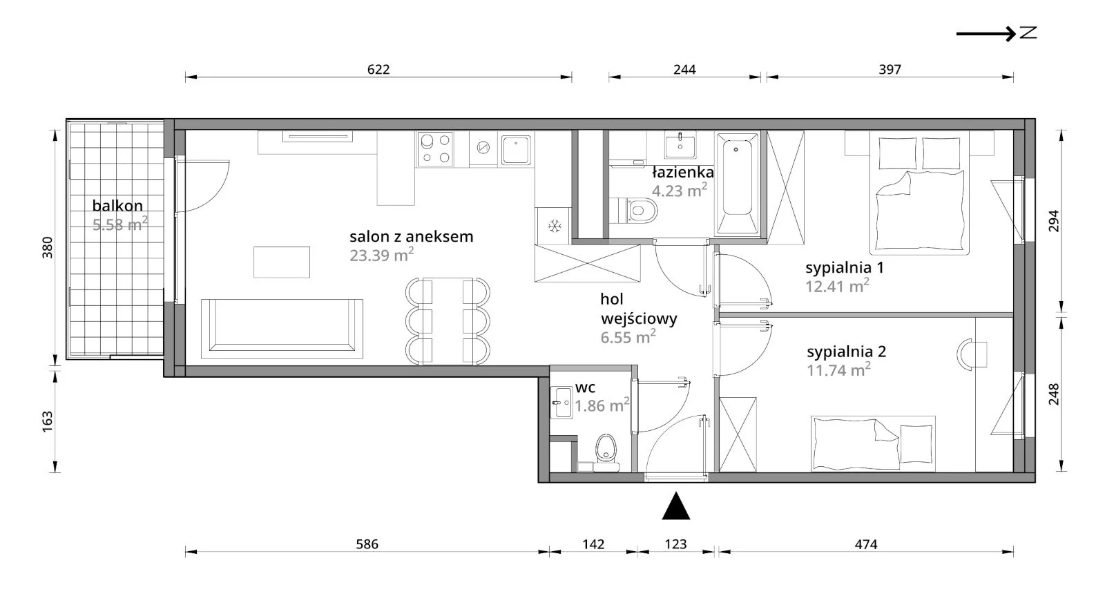 Mieszkanie 60,18 m², piętro 4, oferta nr B/082, Aleje Praskie etap III, Warszawa, Praga Południe, Kamionek, ul. Podskarbińska 32/34