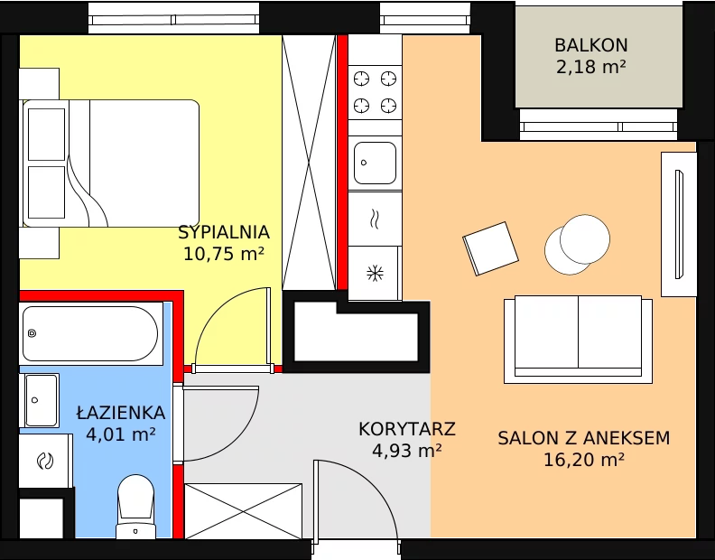 Mieszkanie 36,02 m², piętro 4, oferta nr 4/26., Urzecze, Bydgoszcz, Okole, ul. Adama Naruszewicza