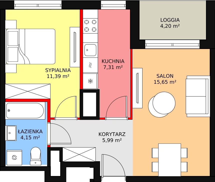 Mieszkanie 44,12 m², piętro 4, oferta nr 4/59., Urzecze, Bydgoszcz, Okole, ul. Adama Naruszewicza