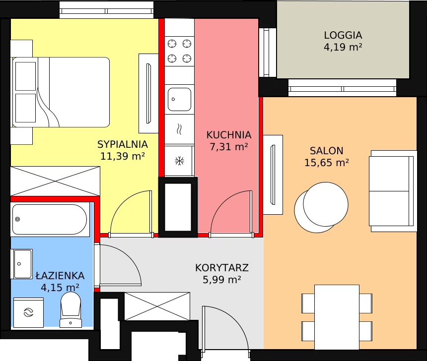 Mieszkanie 44,12 m², piętro 5, oferta nr 4/64., Urzecze, Bydgoszcz, Okole, ul. Adama Naruszewicza