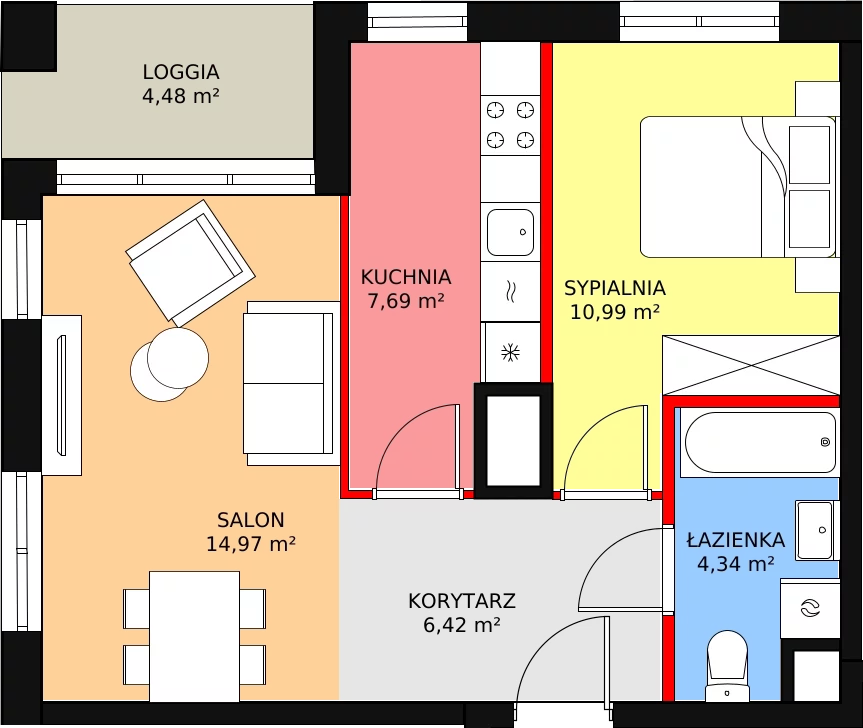 Mieszkanie 45,23 m², piętro 8, oferta nr 4/75., Urzecze, Bydgoszcz, Okole, ul. Adama Naruszewicza