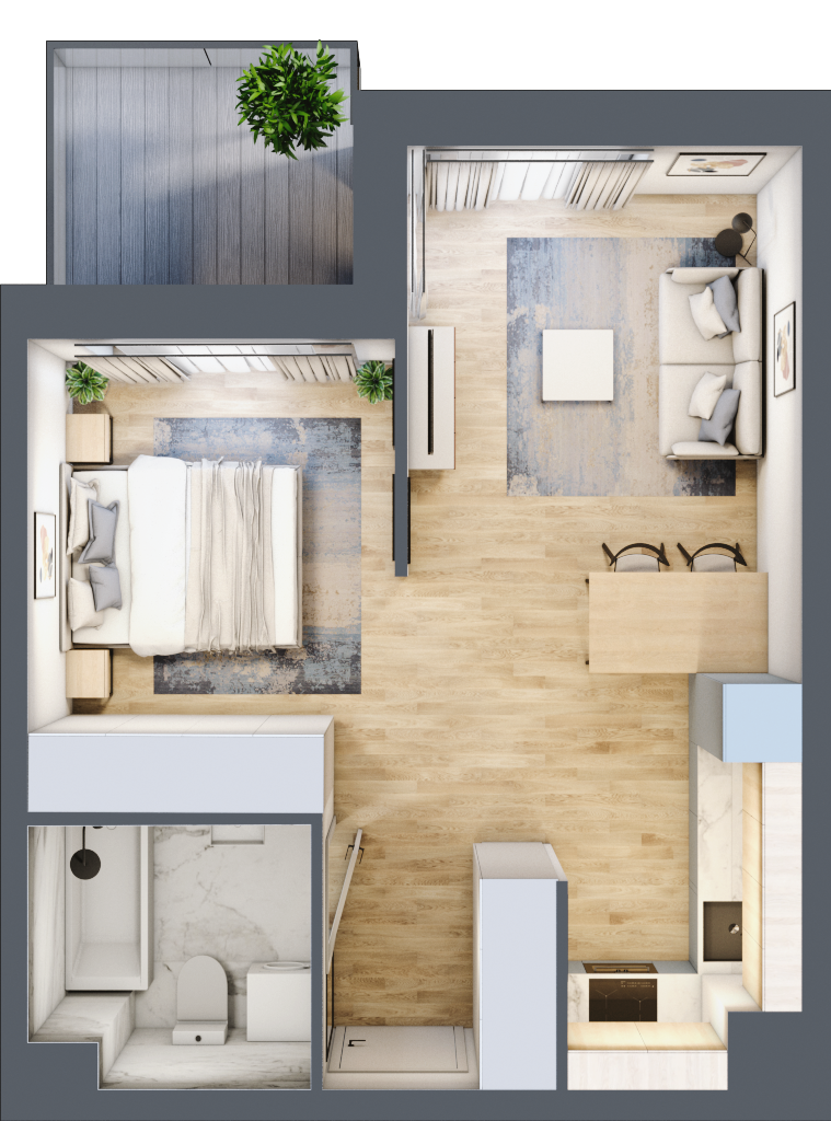 Mieszkanie 38,10 m², piętro 2, oferta nr B.18, Apartamenty Kapitanat, Gdańsk, Śródmieście, ul. Stępkarska / Wiosny Ludów