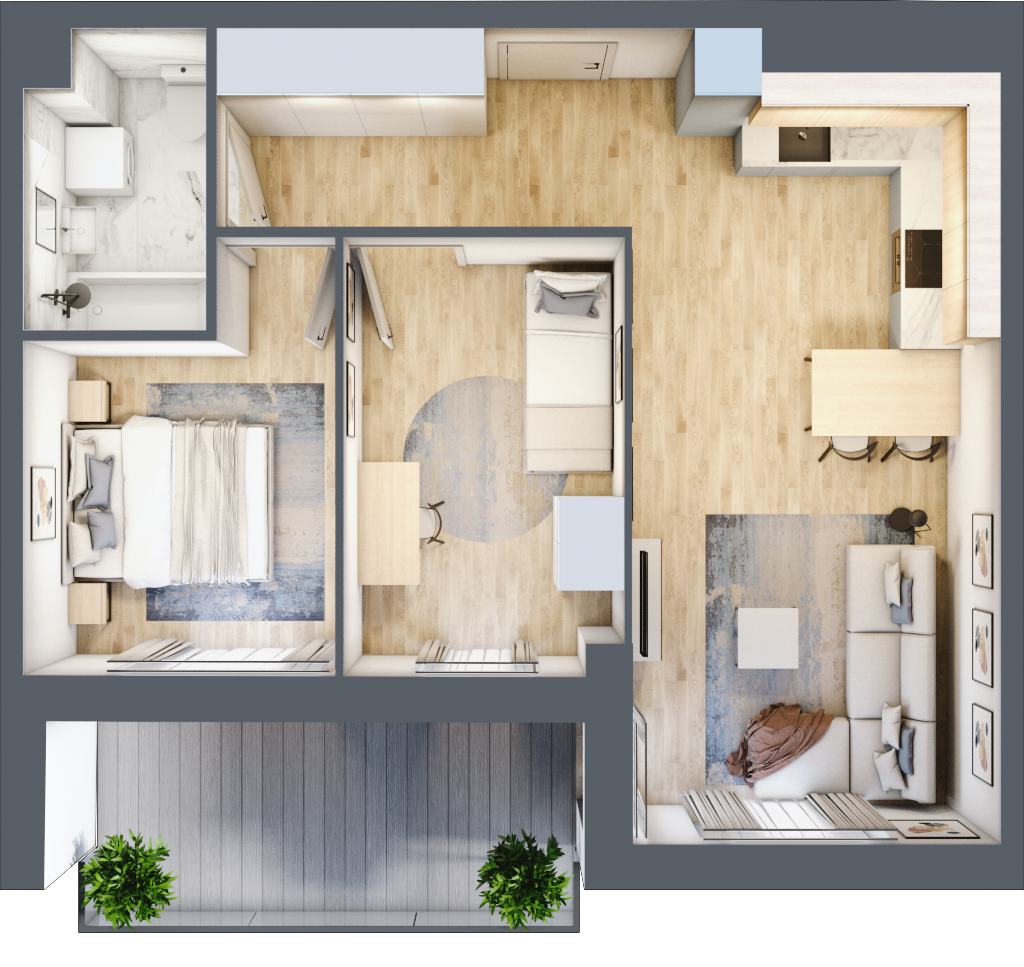 Mieszkanie 54,95 m², piętro 3, oferta nr B.32, Apartamenty Kapitanat, Gdańsk, Śródmieście, ul. Stępkarska / Wiosny Ludów