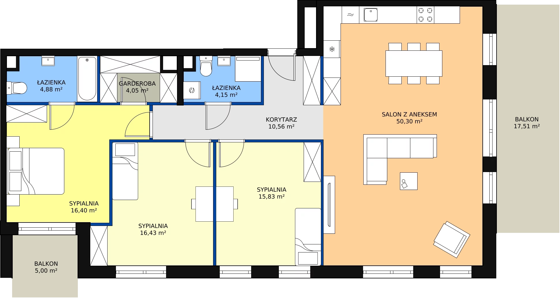 Zalety apartamentu 125.42 m², B.41