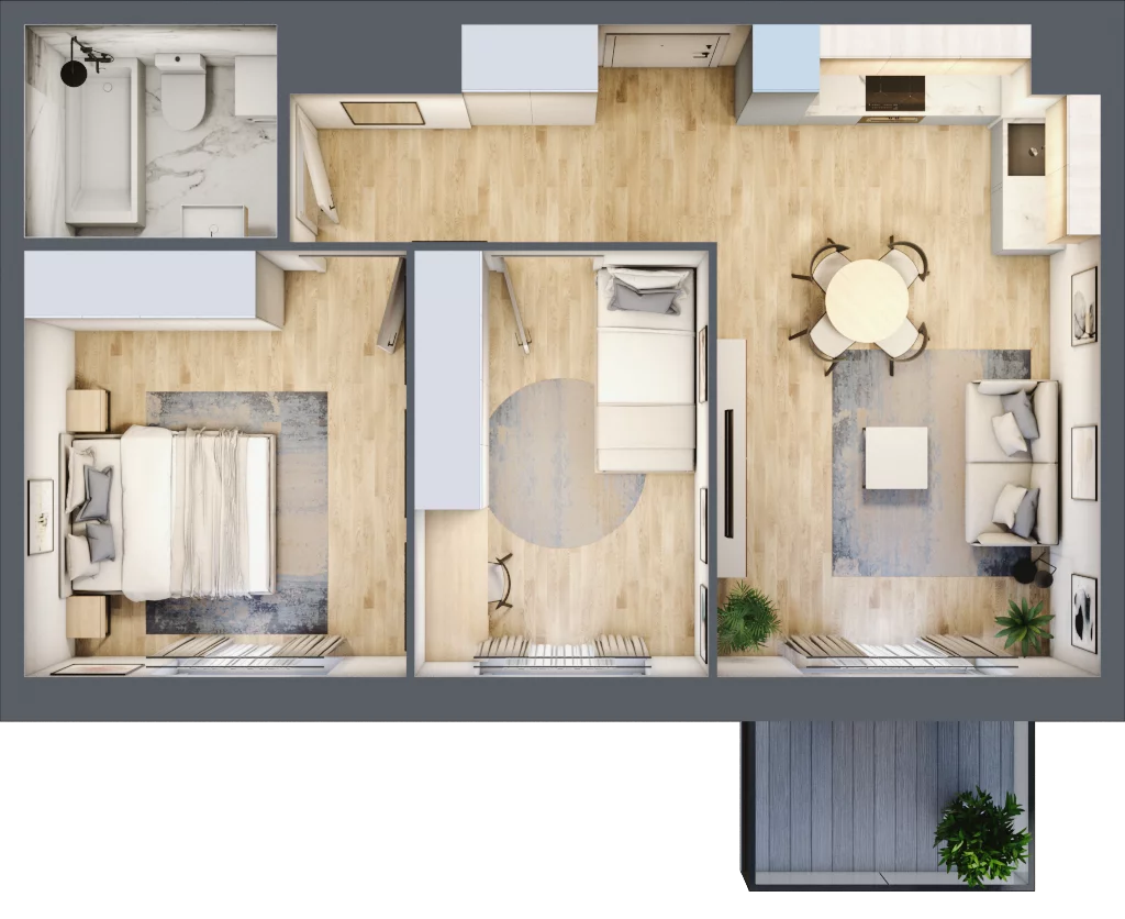3 pokoje, apartament 54,00 m², piętro 1, oferta nr A.54, Urzecze II, Bydgoszcz, Śródmieście, ul. Królowej Jadwigi