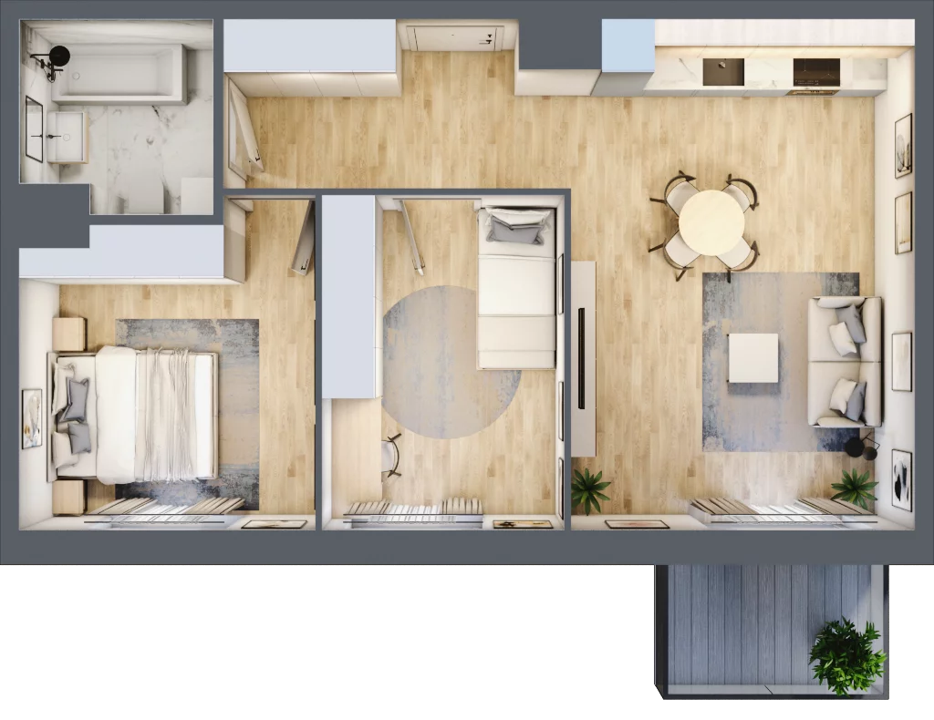 3 pokoje, mieszkanie 57,49 m², piętro 1, oferta nr A.55, Urzecze II, Bydgoszcz, Śródmieście, ul. Królowej Jadwigi