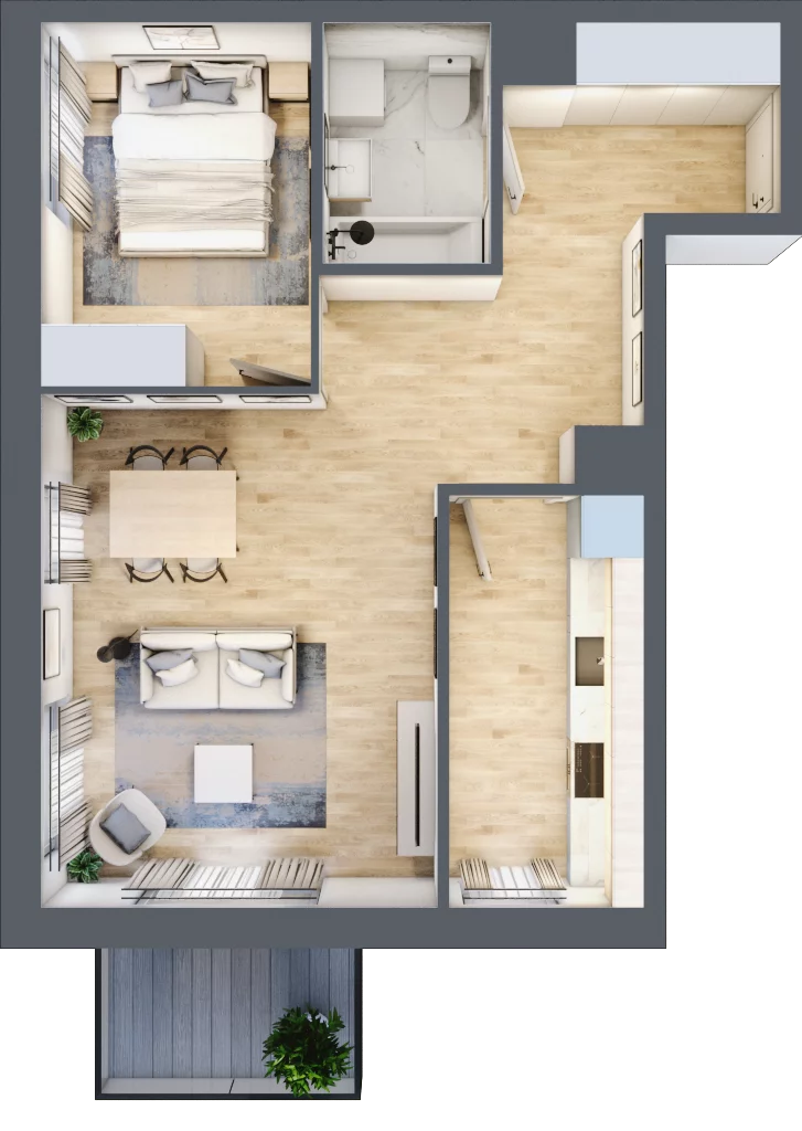 2 pokoje, mieszkanie 50,17 m², piętro 4, oferta nr A.28, Urzecze II, Bydgoszcz, Śródmieście, ul. Królowej Jadwigi