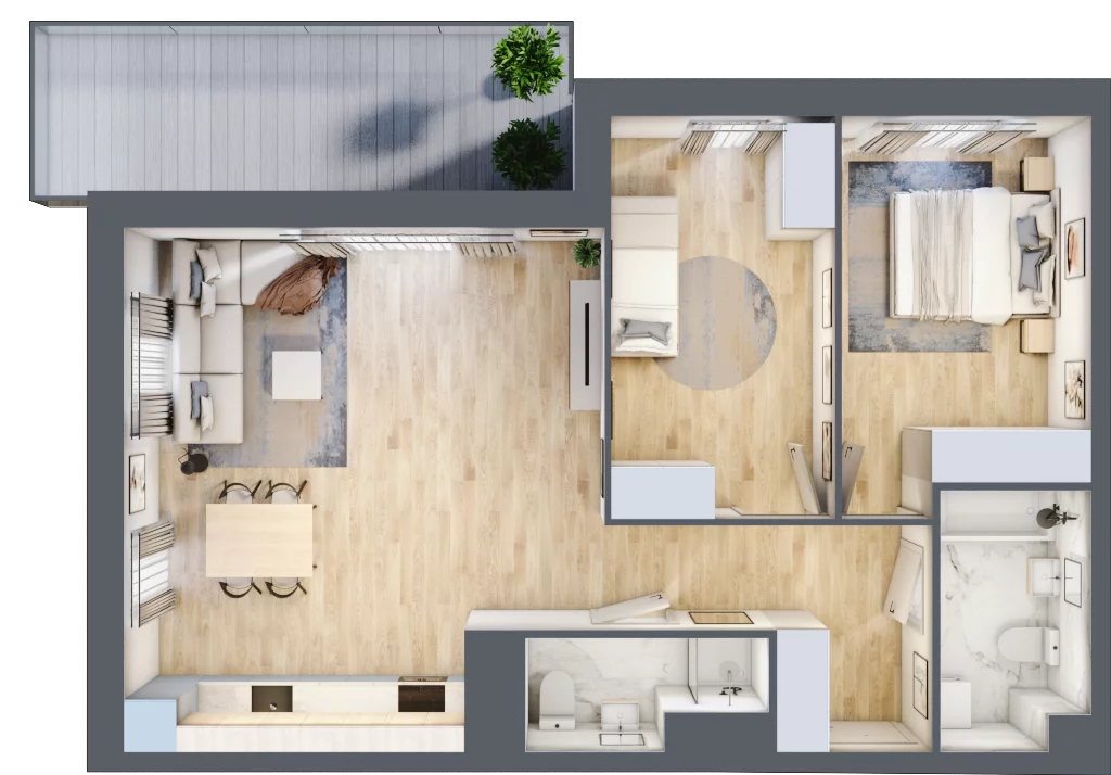 3 pokoje, apartament 73,46 m², piętro 2, oferta nr A.24, Apartamenty Kapitanat bud. A, Gdańsk, Śródmieście, ul. Stępkarska / Wiosny Ludów