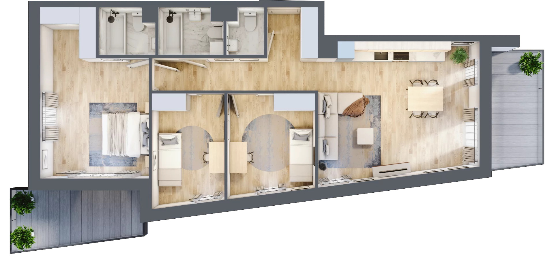 4 pokoje, mieszkanie 89,45 m², piętro 1, oferta nr A.7, Apartamenty Kapitanat bud. A, Gdańsk, Śródmieście, ul. Stępkarska / Wiosny Ludów