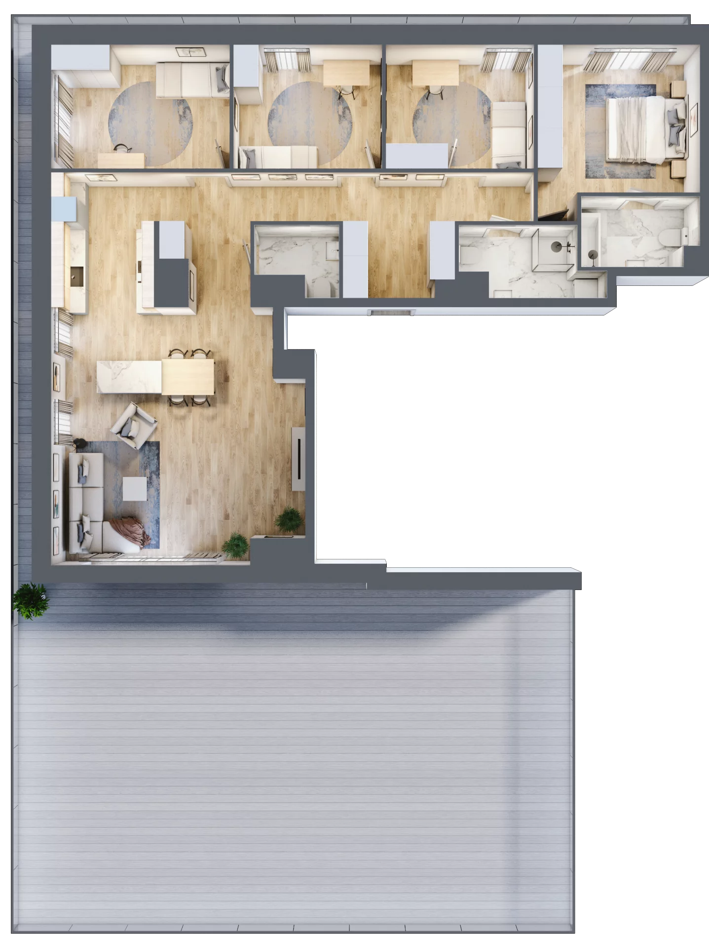 5 pokoi, apartament 126,73 m², piętro 5, oferta nr A.47, Apartamenty Kapitanat bud. A, Gdańsk, Śródmieście, ul. Stępkarska / Wiosny Ludów