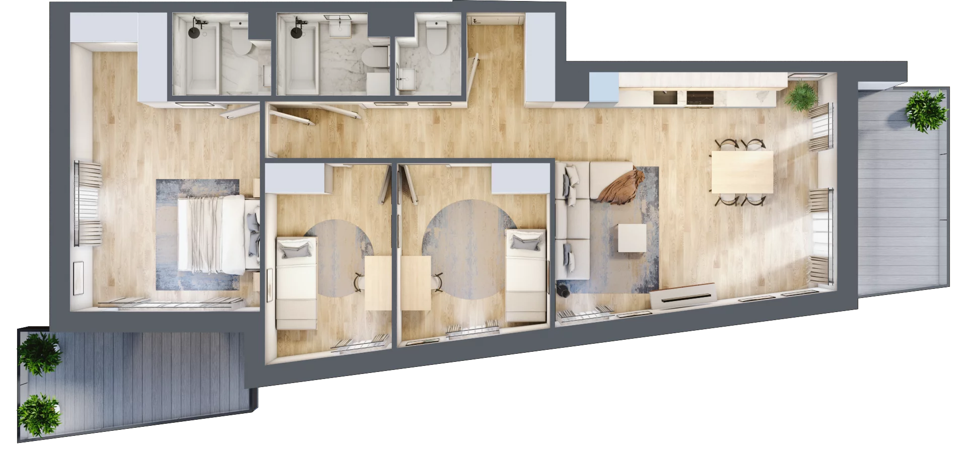 4 pokoje, mieszkanie 90,05 m², piętro 2, oferta nr A.20, Apartamenty Kapitanat bud. A, Gdańsk, Śródmieście, ul. Stępkarska / Wiosny Ludów