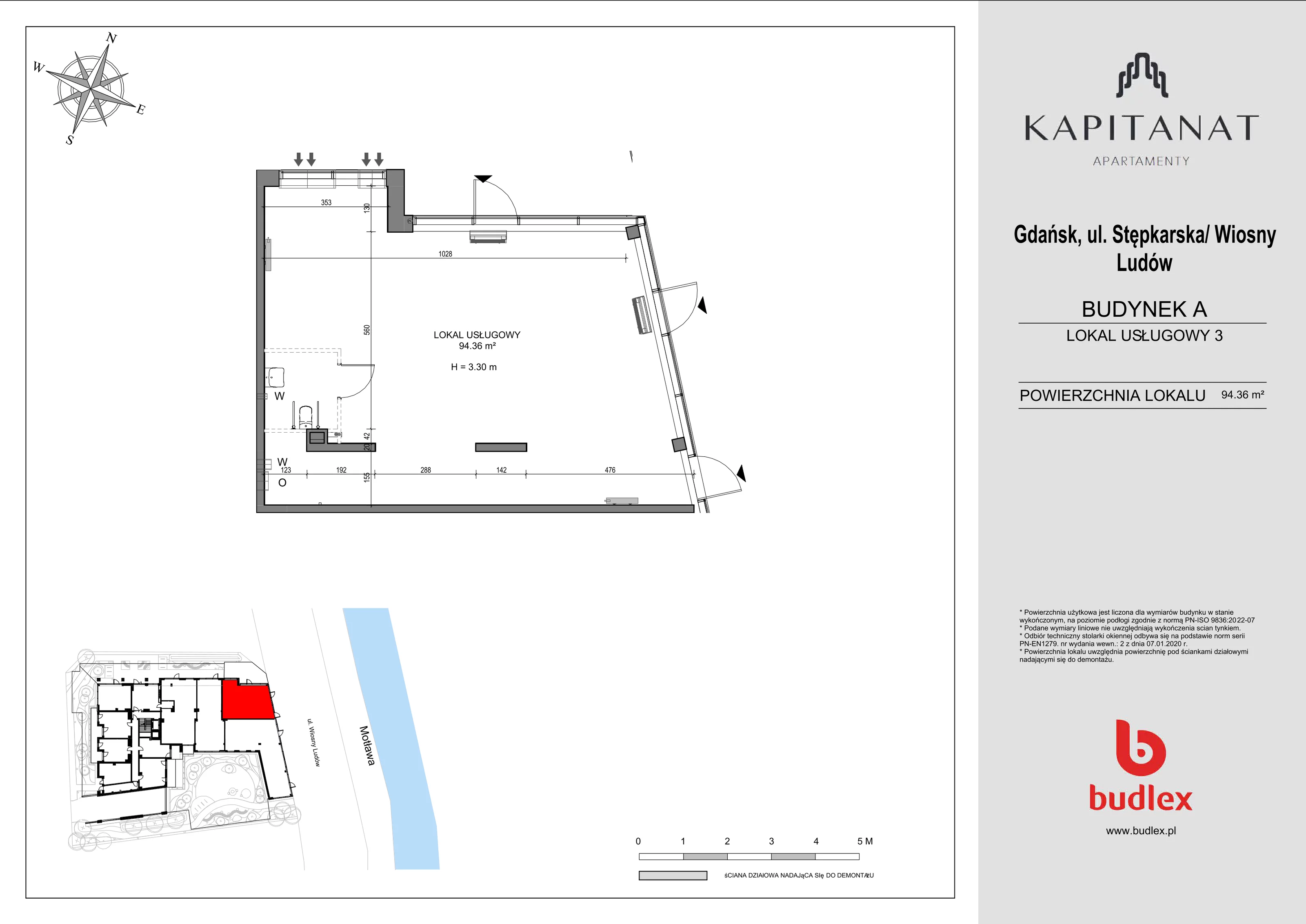 Lokal użytkowy 94,36 m², oferta nr A3, Kapitanat - lokale użytkowe, Gdańsk, Śródmieście, ul. Stępkarska / Wiosny Ludów