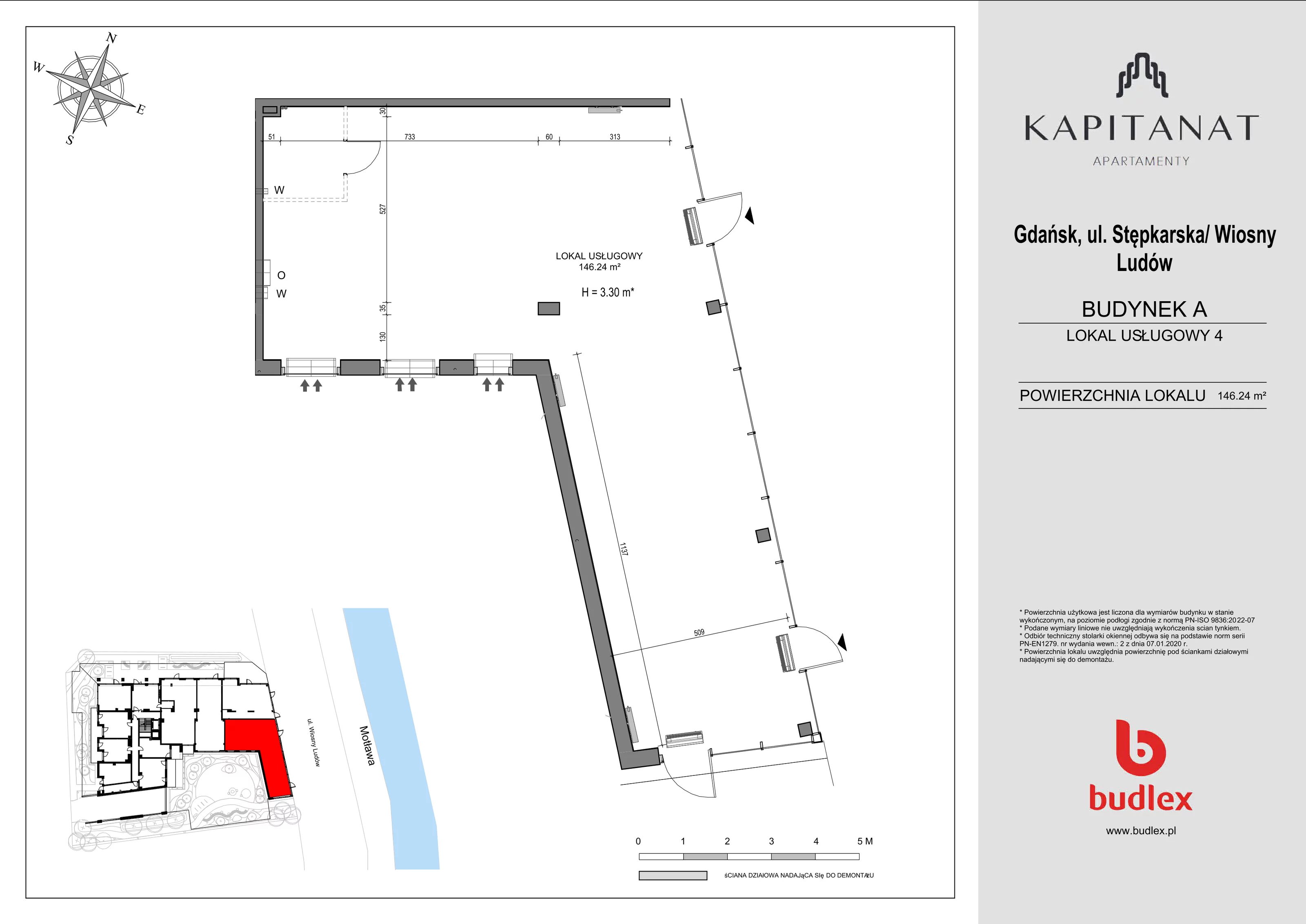 Lokal użytkowy 146,24 m², oferta nr A4, Kapitanat - lokale użytkowe, Gdańsk, Śródmieście, ul. Stępkarska / Wiosny Ludów