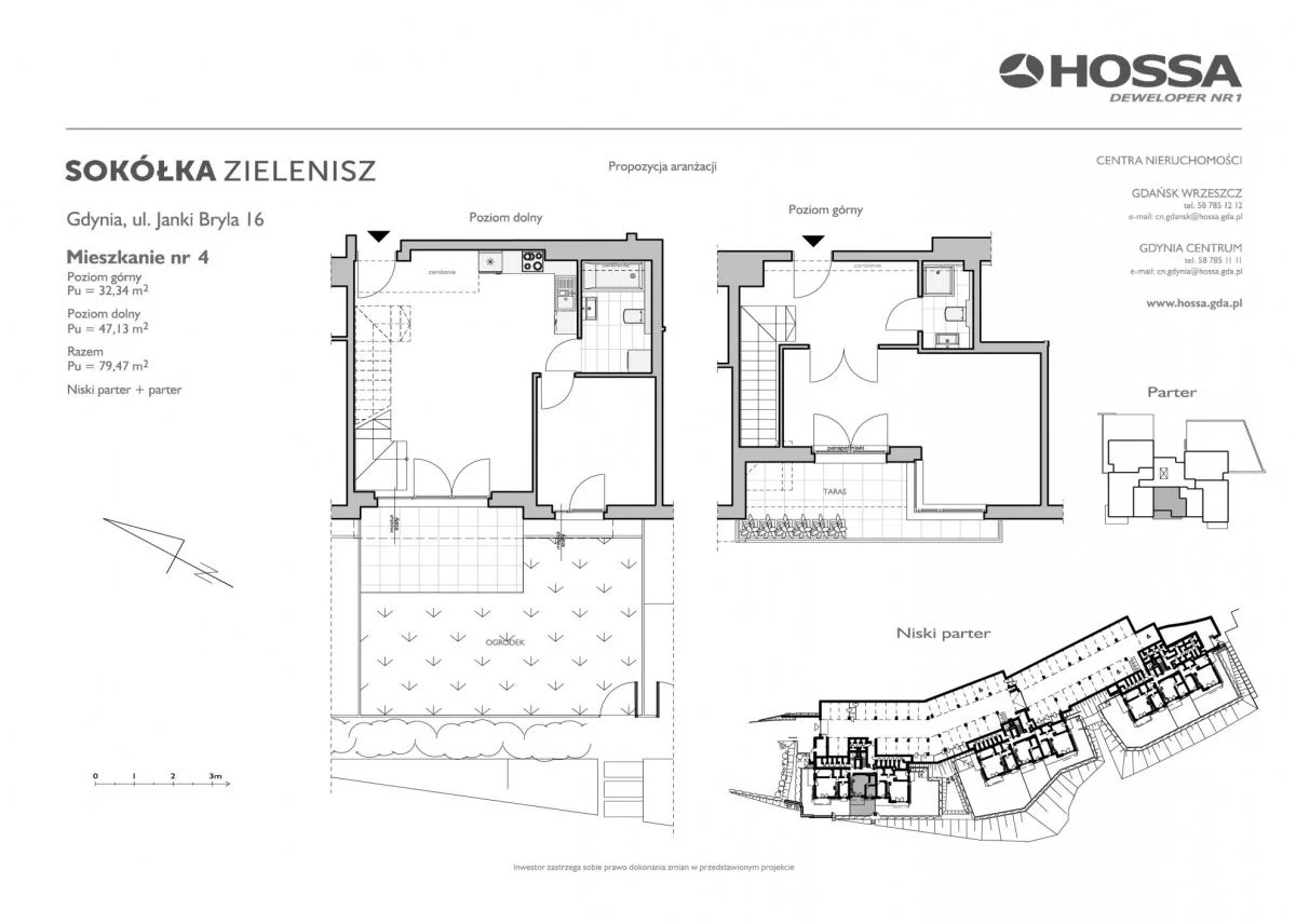 Mieszkanie 79,29 m², parter, oferta nr SZ/JB/16/4, Sokółka Zielenisz, Gdynia, Chwarzno-Wiczlino, ul. bpa Baranauskasa