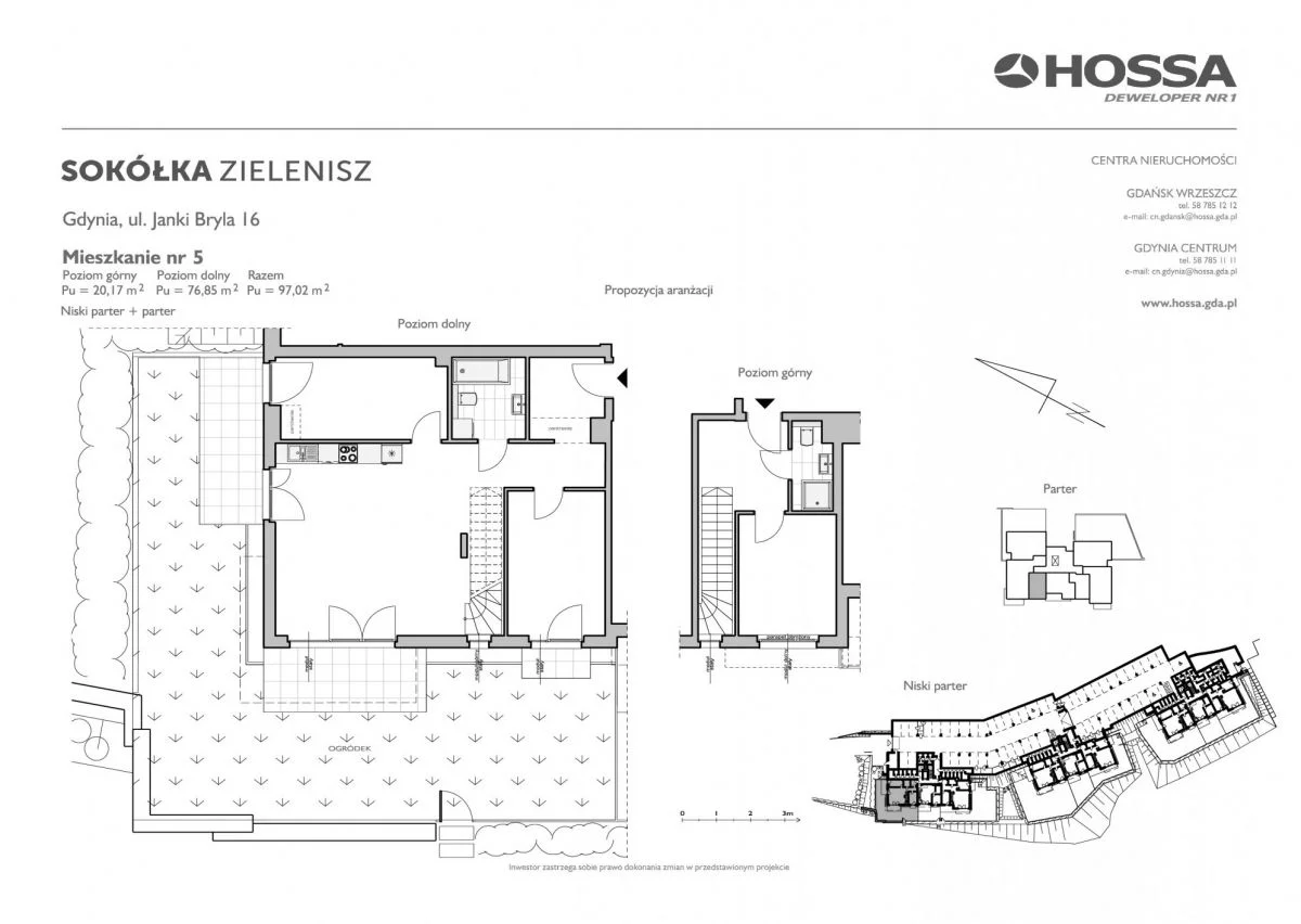 Mieszkanie 97,15 m², parter, oferta nr SZ/JB/16/5, Sokółka Zielenisz, Gdynia, Chwarzno-Wiczlino, ul. bpa Baranauskasa
