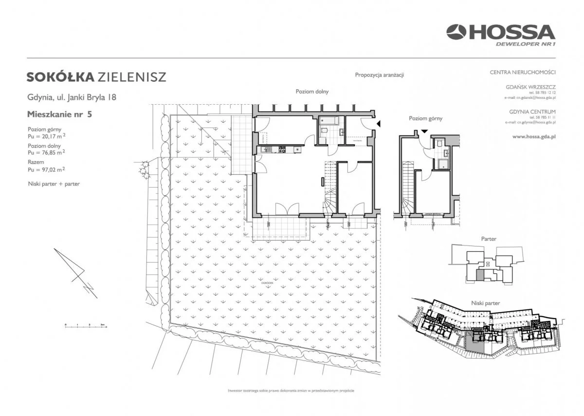 Mieszkanie 97,15 m², parter, oferta nr SZ/JB/18/5, Sokółka Zielenisz, Gdynia, Chwarzno-Wiczlino, ul. bpa Baranauskasa