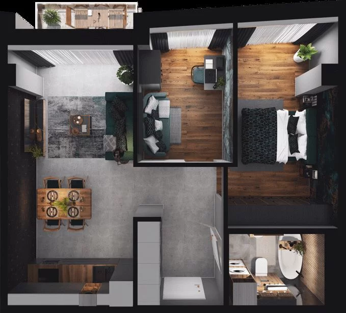 1 pokój, mieszkanie 56,29 m², piętro 6, oferta nr CP/R7/62, Centralpark, Gdańsk, Piecki-Migowo, Morena, ul. Franciszka Rakoczego