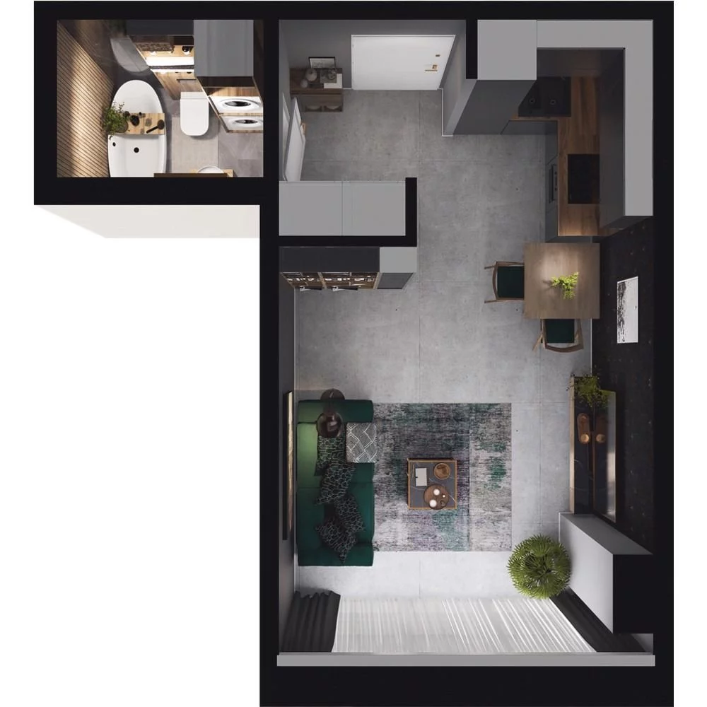 1 pokój, mieszkanie 28,12 m², piętro 2, oferta nr CP/R7/26, Centralpark, Gdańsk, Piecki-Migowo, Morena, ul. Franciszka Rakoczego