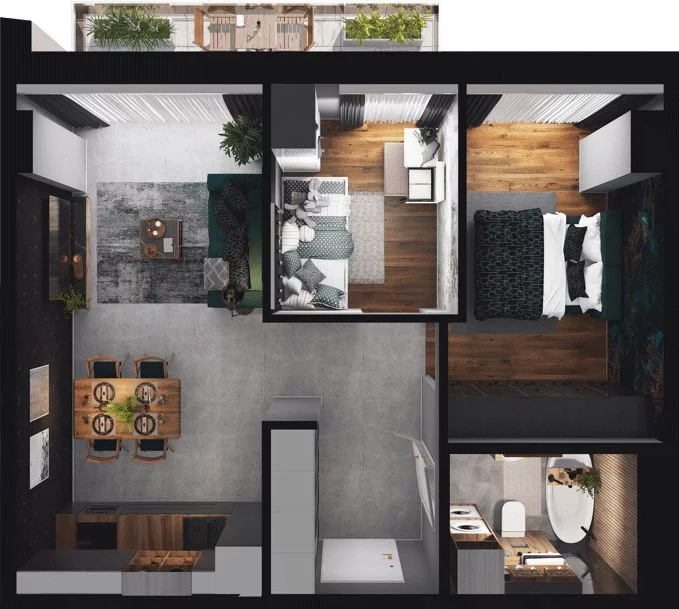 1 pokój, mieszkanie 53,42 m², piętro 3, oferta nr CP/R7/32, Centralpark, Gdańsk, Piecki-Migowo, Morena, ul. Franciszka Rakoczego
