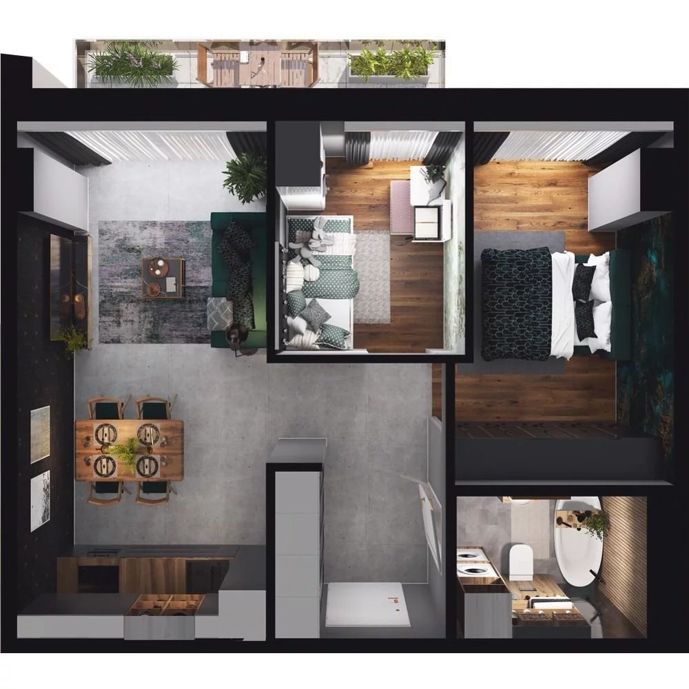 1 pokój, mieszkanie 53,42 m², piętro 3, oferta nr CP/R7/32, Centralpark, Gdańsk, Piecki-Migowo, Morena, ul. Franciszka Rakoczego