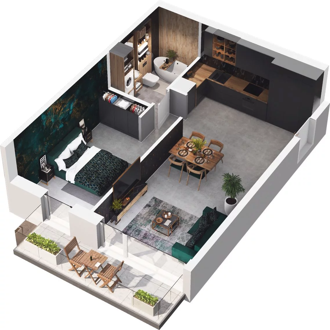1 pokój, mieszkanie 50,51 m², piętro 3, oferta nr CP/R7/39, Centralpark, Gdańsk, Piecki-Migowo, Morena, ul. Franciszka Rakoczego