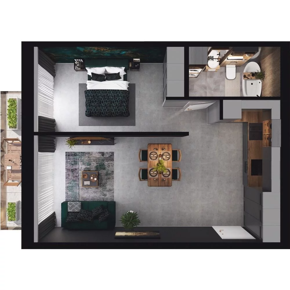 1 pokój, mieszkanie 50,51 m², piętro 3, oferta nr CP/R7/39, Centralpark, Gdańsk, Piecki-Migowo, Morena, ul. Franciszka Rakoczego