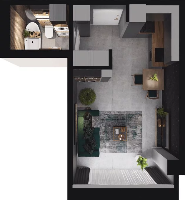 1 pokój, mieszkanie 28,12 m², piętro 5, oferta nr CP/R7/56, Centralpark, Gdańsk, Piecki-Migowo, Morena, ul. Franciszka Rakoczego