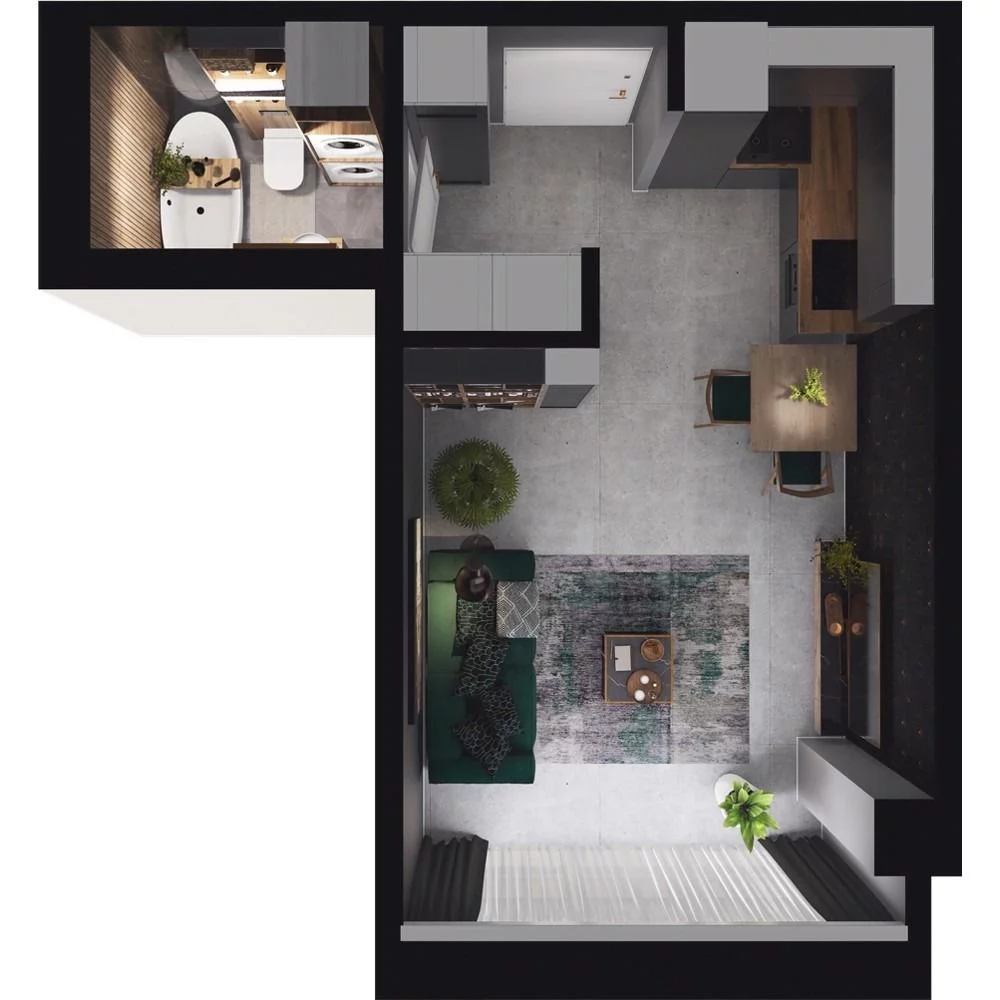1 pokój, mieszkanie 28,12 m², piętro 5, oferta nr CP/R7/56, Centralpark, Gdańsk, Piecki-Migowo, Morena, ul. Franciszka Rakoczego