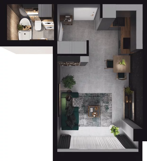 1 pokój, mieszkanie 28,13 m², piętro 6, oferta nr CP/R7/66, Centralpark, Gdańsk, Piecki-Migowo, Morena, ul. Franciszka Rakoczego