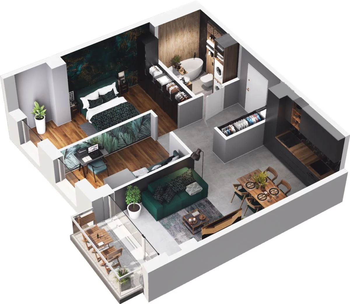 1 pokój, mieszkanie 56,29 m², piętro 7, oferta nr CP/R7/72, Centralpark, Gdańsk, Piecki-Migowo, Morena, ul. Franciszka Rakoczego