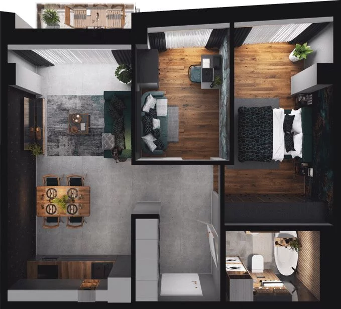 1 pokój, mieszkanie 56,29 m², piętro 7, oferta nr CP/R7/72, Centralpark, Gdańsk, Piecki-Migowo, Morena, ul. Franciszka Rakoczego