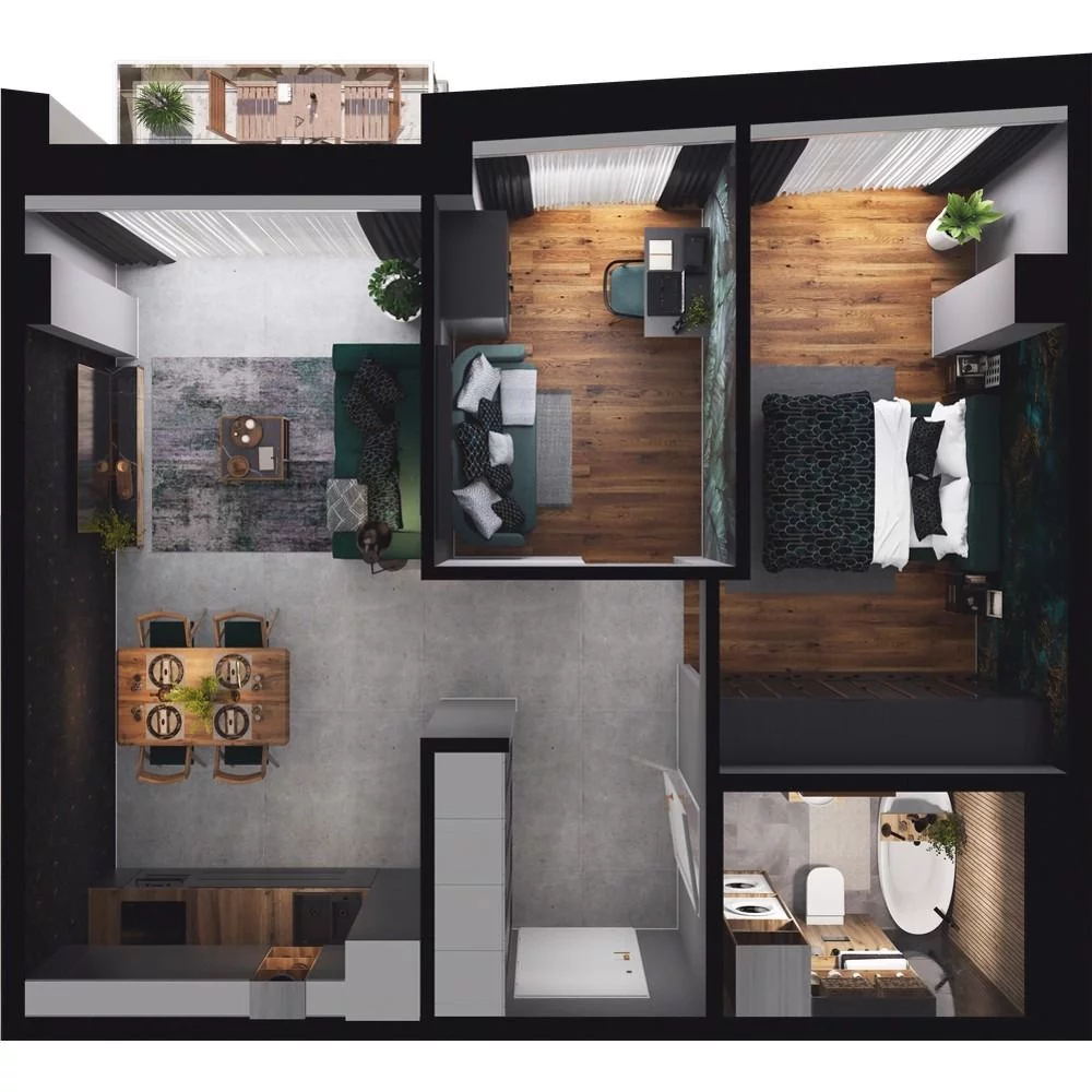 1 pokój, mieszkanie 56,29 m², piętro 7, oferta nr CP/R7/72, Centralpark, Gdańsk, Piecki-Migowo, Morena, ul. Franciszka Rakoczego