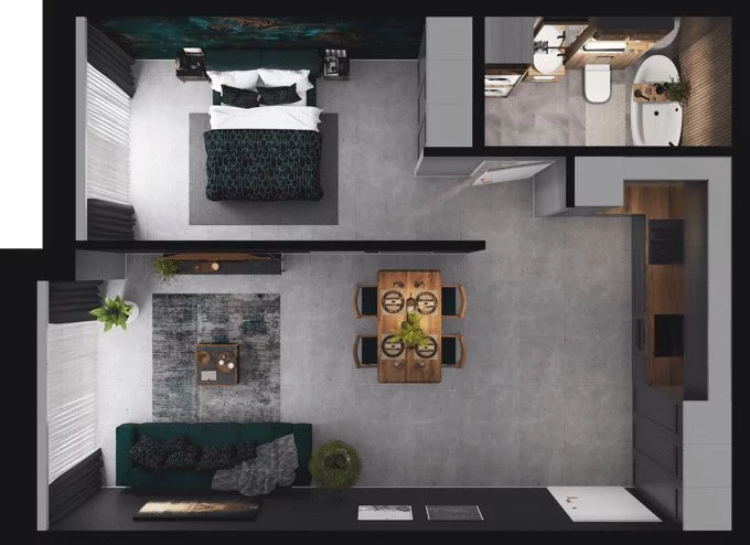 1 pokój, mieszkanie 52,00 m², piętro 10, oferta nr CP/R7/109, Centralpark, Gdańsk, Piecki-Migowo, Morena, ul. Franciszka Rakoczego
