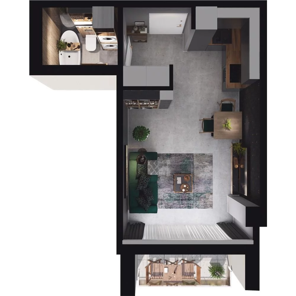 1 pokój, mieszkanie 28,55 m², piętro 12, oferta nr CP/R7/126, Centralpark, Gdańsk, Piecki-Migowo, Morena, ul. Franciszka Rakoczego