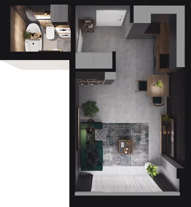 1 pokój, mieszkanie 28,31 m², piętro 17, oferta nr CP/R7/176, Centralpark, Gdańsk, Piecki-Migowo, Morena, ul. Franciszka Rakoczego