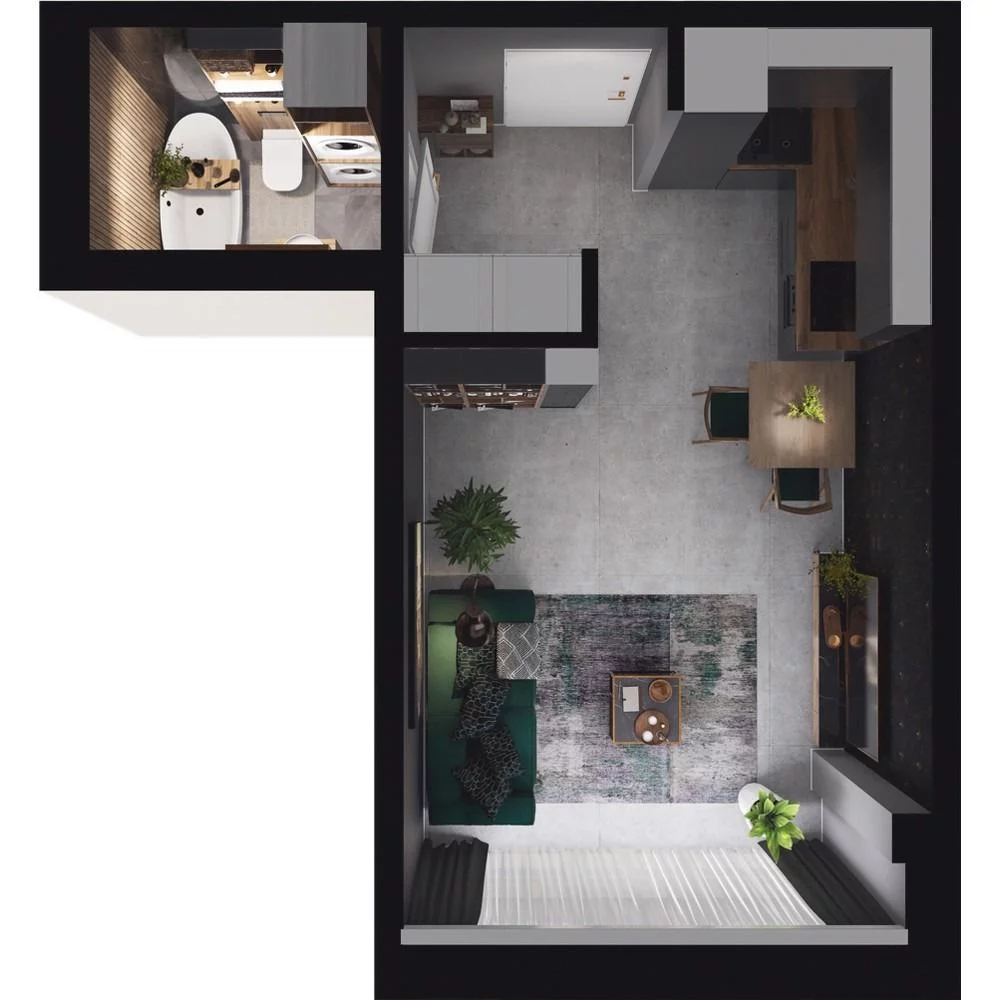 1 pokój, mieszkanie 28,31 m², piętro 17, oferta nr CP/R7/176, Centralpark, Gdańsk, Piecki-Migowo, Morena, ul. Franciszka Rakoczego