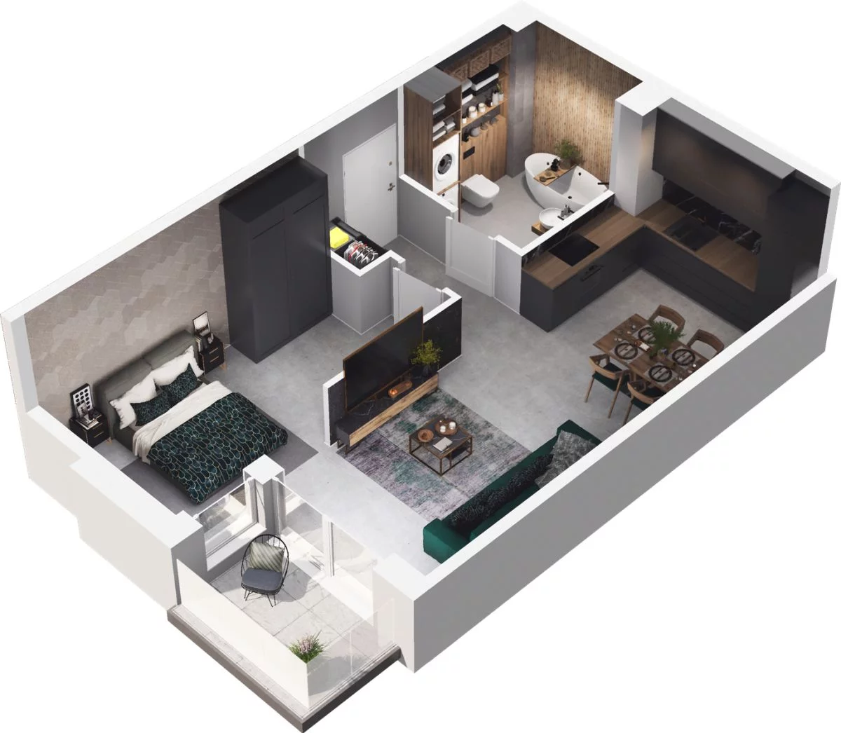 1 pokój, mieszkanie 47,41 m², piętro 4, oferta nr WO/T/13/57, Wiszące Ogrody, Gdańsk, Jasień, Kiełpinek, ul. Przytulna