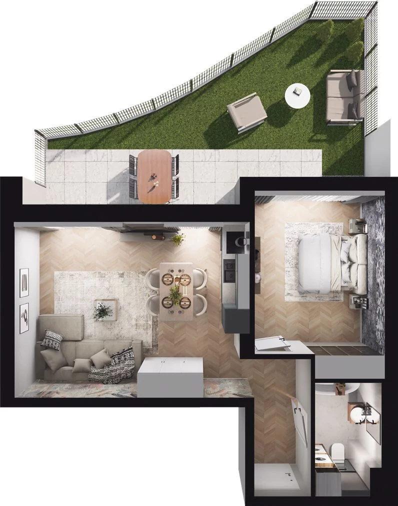 2 pokoje, mieszkanie 47,29 m², parter, oferta nr WL/ZB7/1, Wiczlino Lyceum, Gdynia, Chwarzno-Wiczlino, Wiczlino, ul. Danusi 31 